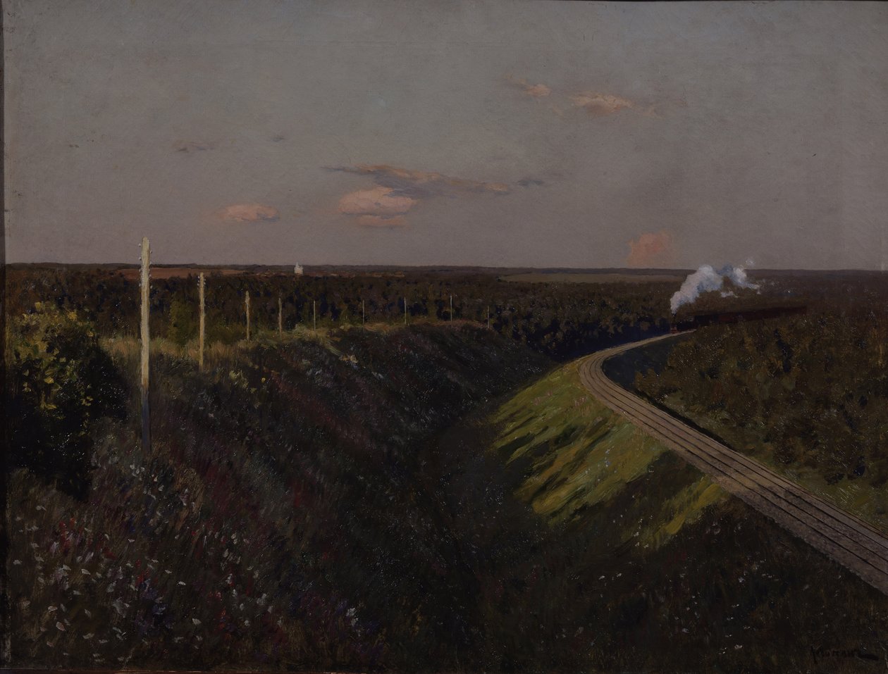 Vlak na cestě, 90. léta 19. století od Isaak Ilyich Levitan