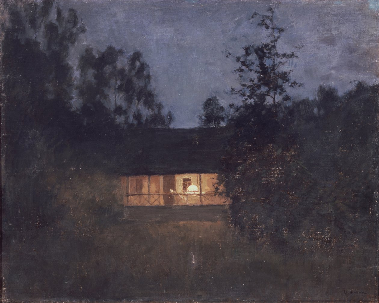 Venkovský dům za soumraku, 1890s od Isaak Ilyich Levitan