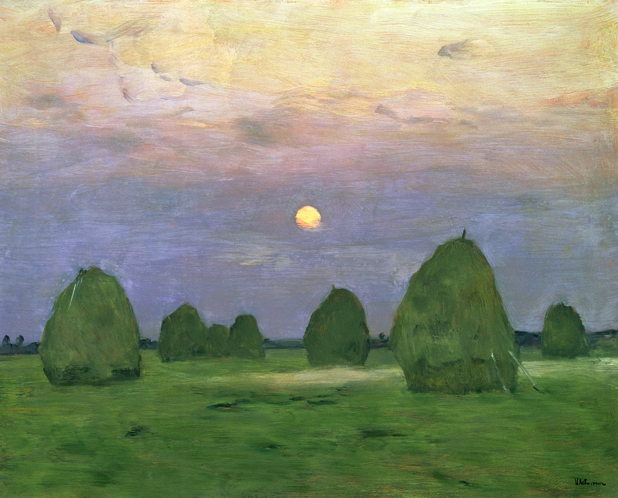 Hayricks za soumraku, 1899 od Isaak Ilyich Levitan