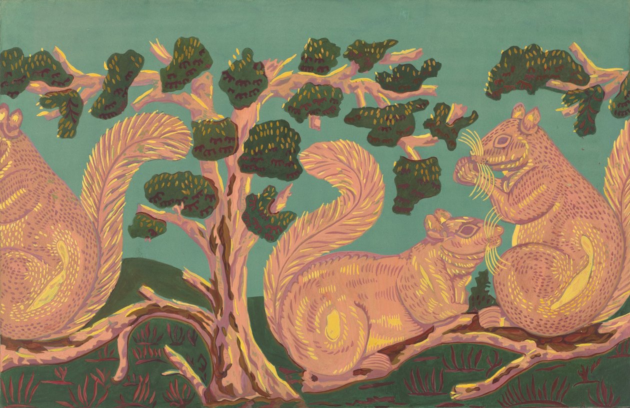 Bandbox Design - veverky, c. 1938. od Isabella Ruth Doerfler