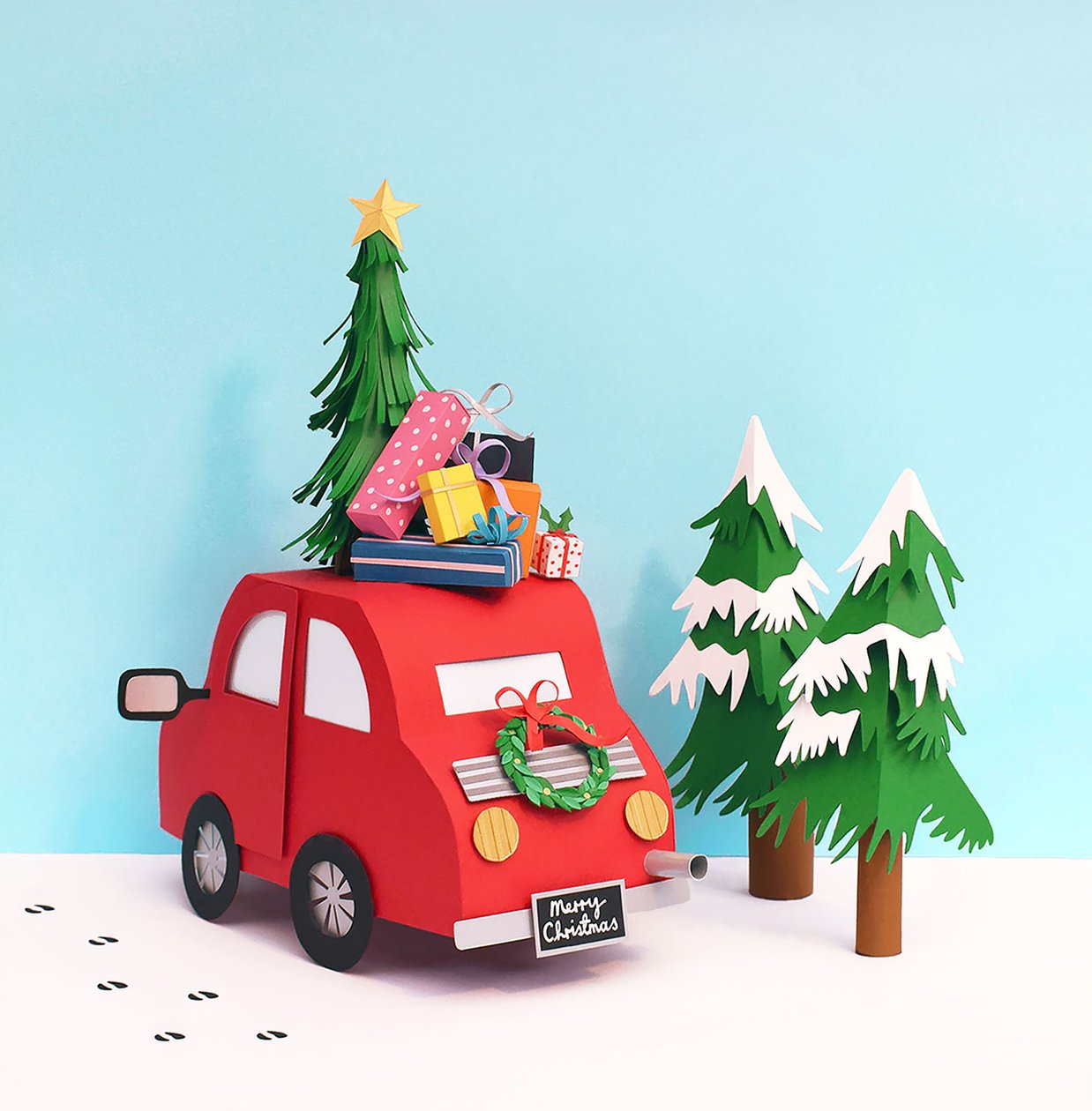 Driving Home For Christmas, 2016 (papír) od Isobel Barber