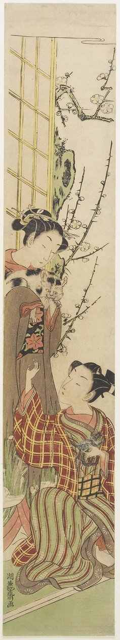 (Kočka a myš), c. 1780 od Isoda Koryusai