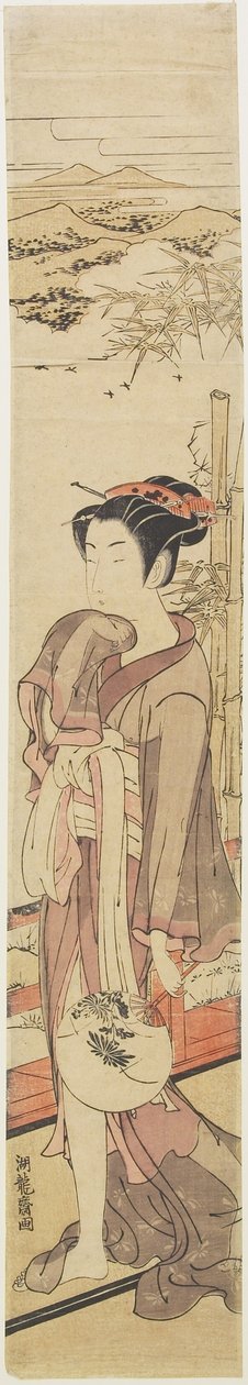 (Girl Cooling on Veranda), c. 1772-1781 od Isoda Koryusai