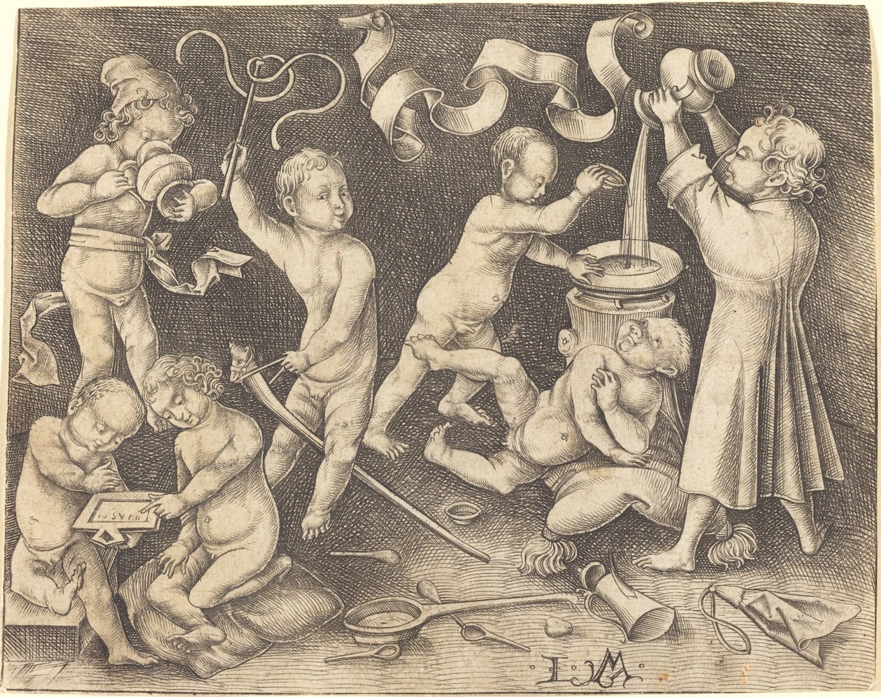 Sedm dětí ve hře, c. 1490. od Israhel van Meckenem