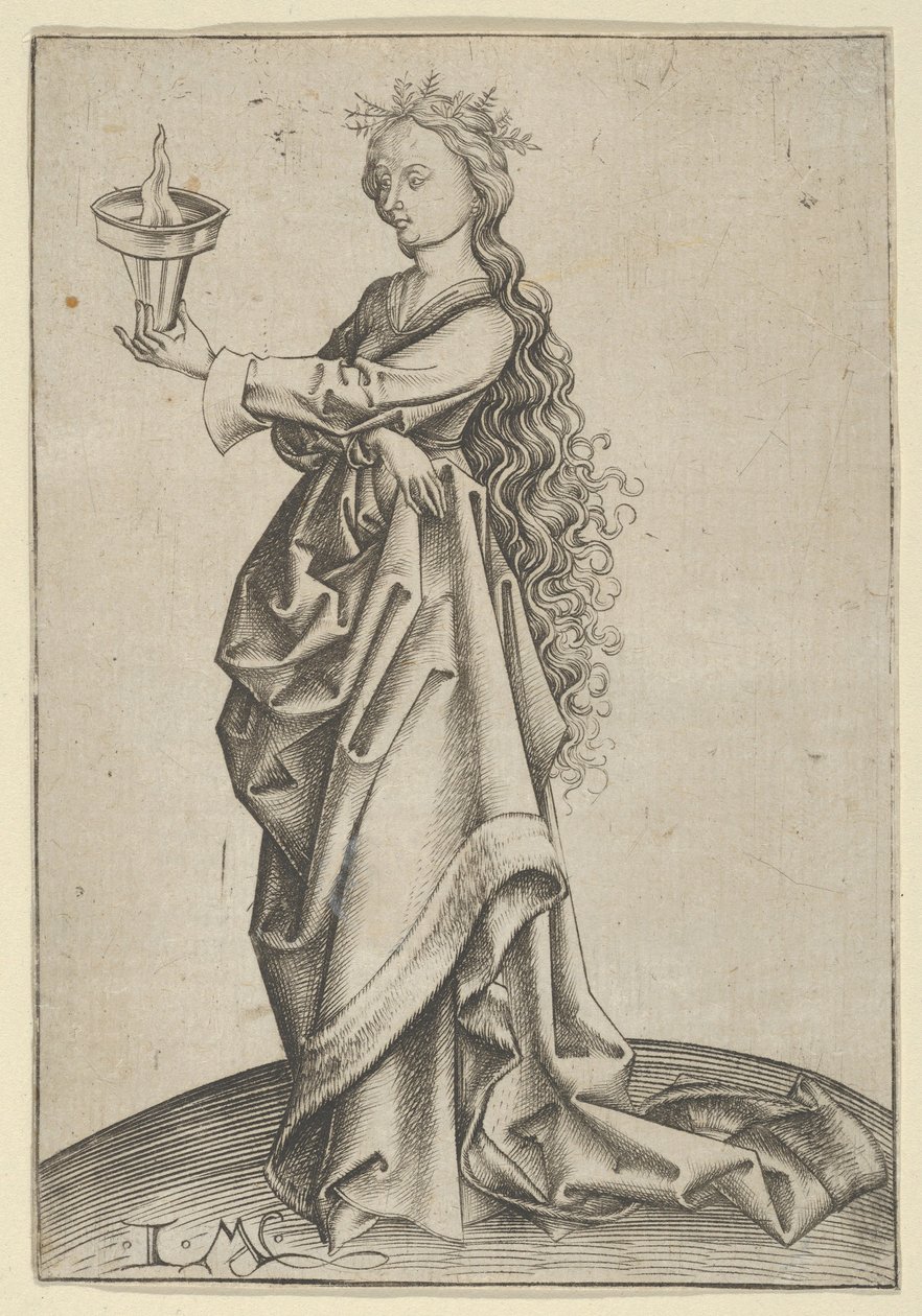 Třetí moudrá panna, ca. 1450-1503. od Israhel van Meckenem