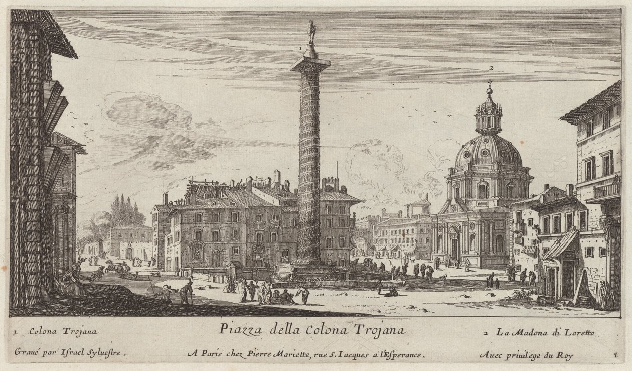 Piazza della Colonna Traiana od Israël Silvestre