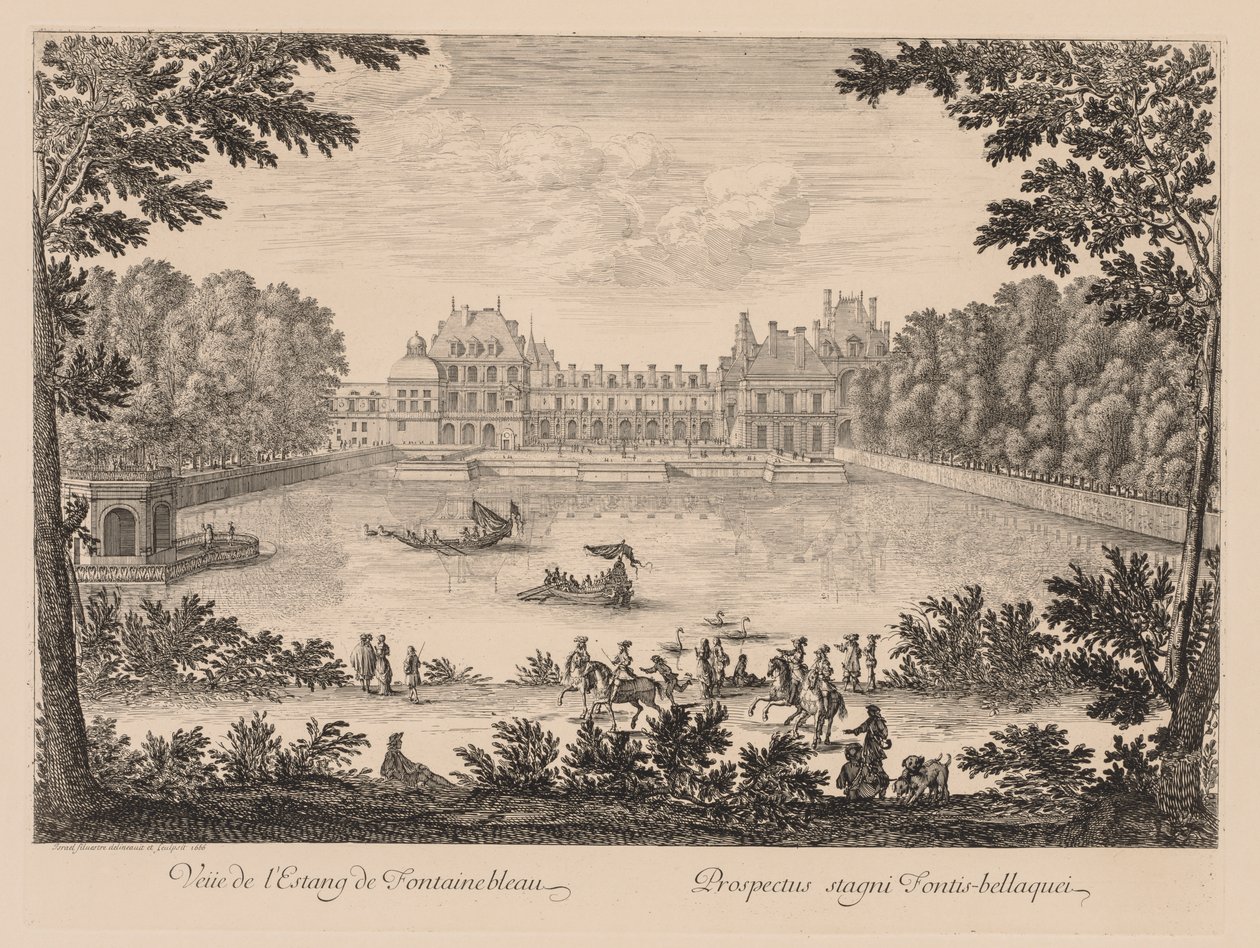 Pohled na Etang de Fontainebleau, 1666. od Israël Silvestre
