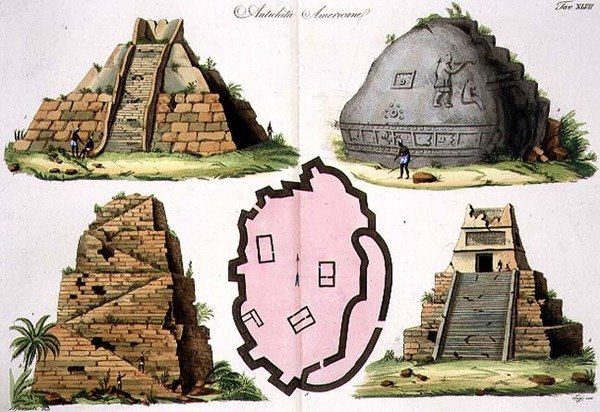 Středoamerické starožitnosti, deska 47 z Historie národů (akvatinta) (podrobnosti viz 94495-96) od Italian School