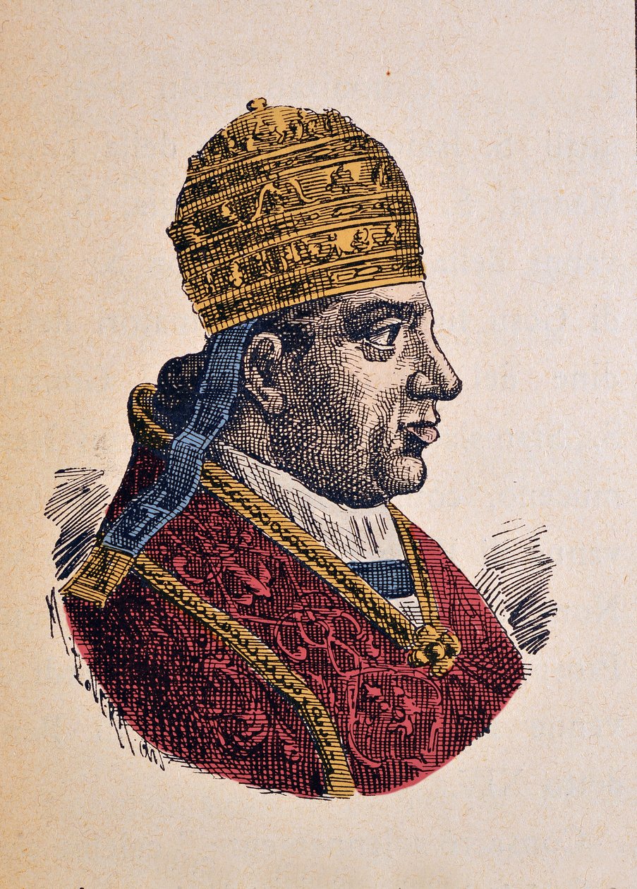 Portrét papeže Inocence XIII (Innocenzo, Innocentius) (1721-1724), 1898 (rytina s pozdějším kolorováním) od Italian School