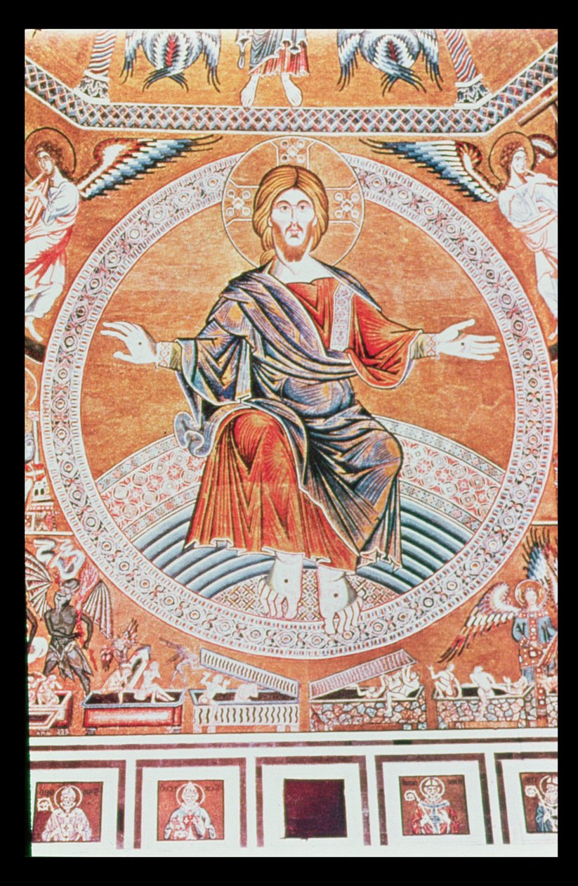 Reprodukce mozaiky Posledního soudu v Baptisteriu ve Florencii od Italian School