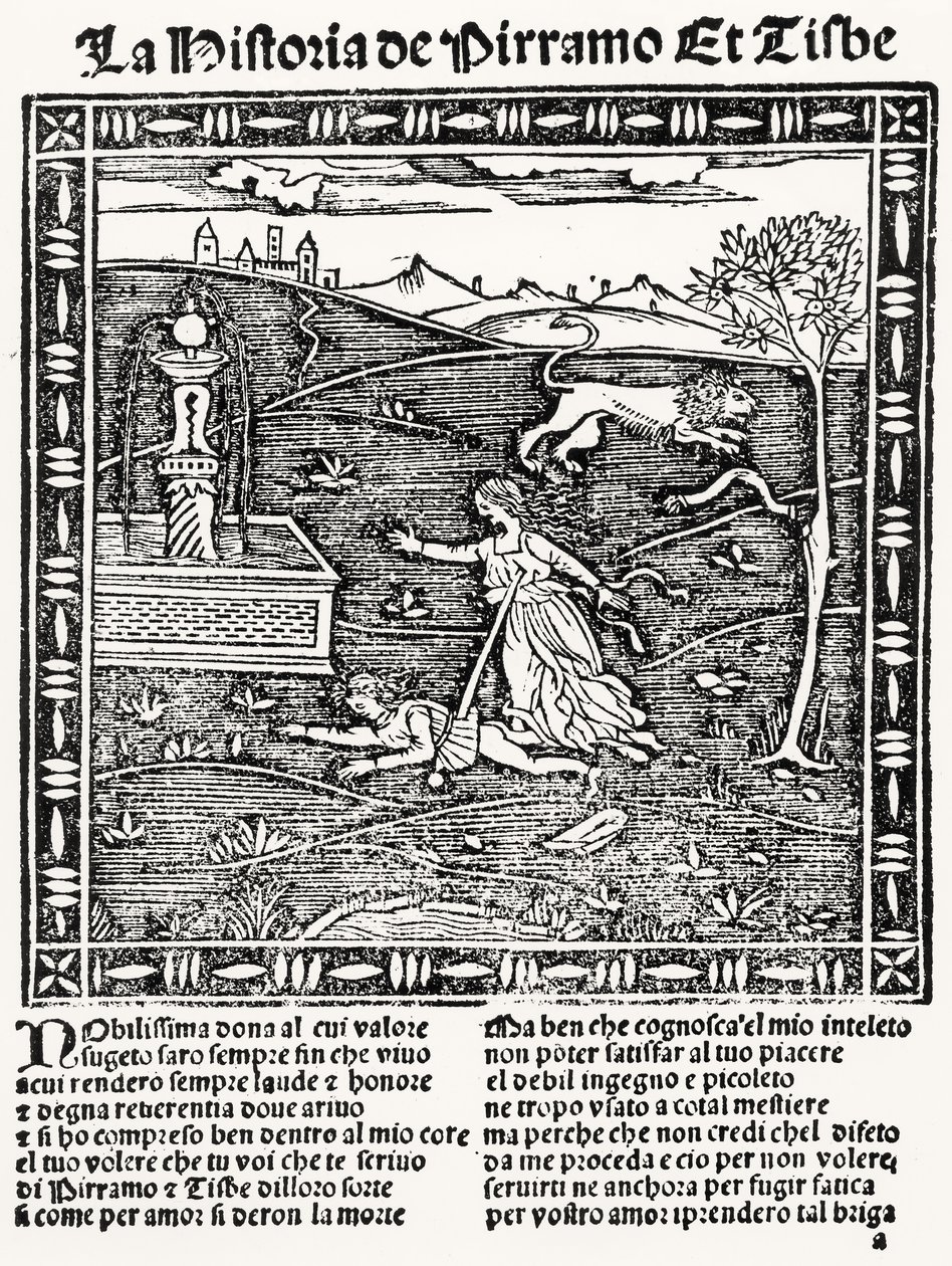 Příběh Pyramus a Thisbe od Italian School