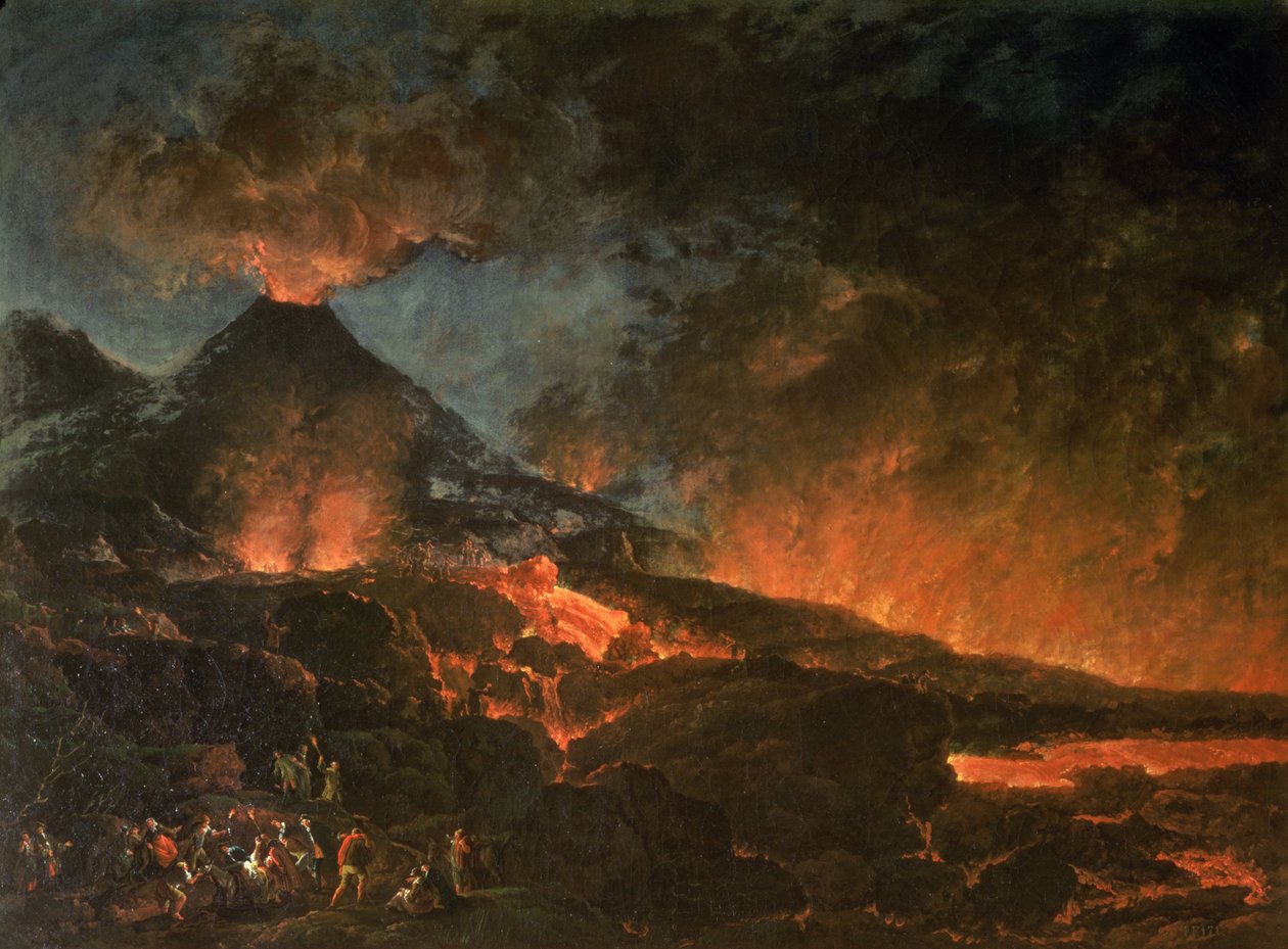 Erupce Vesuvu od Italian School