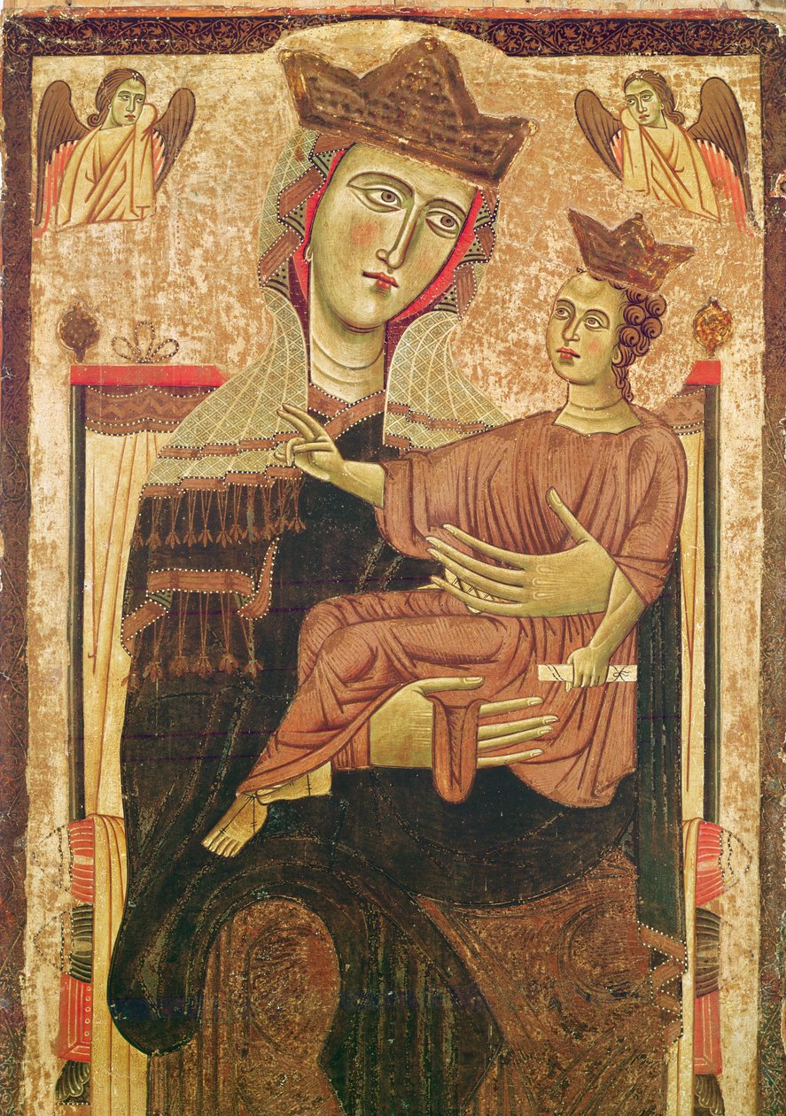 Panna a dítě (tempera na panelu) od Italian School