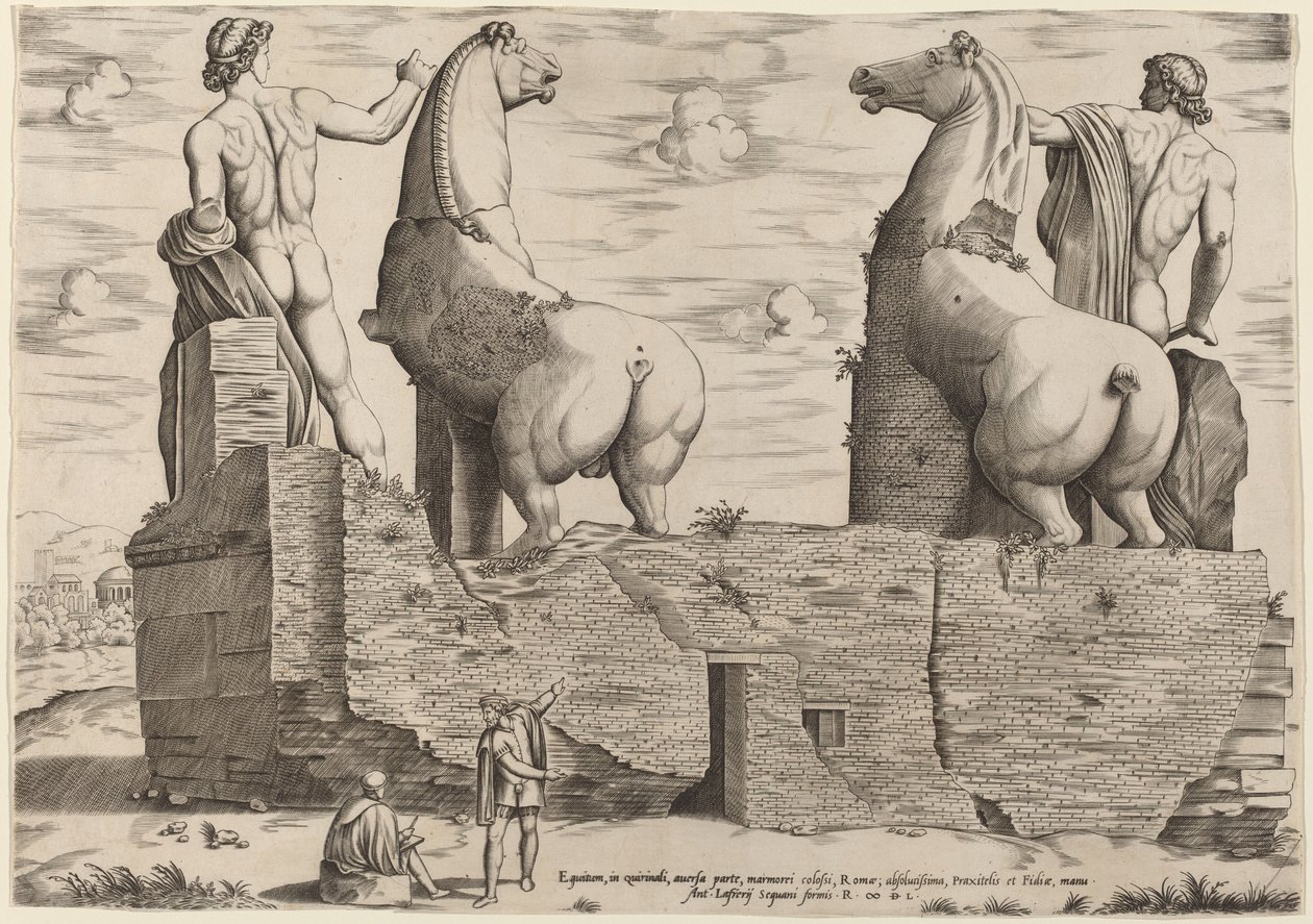 Koně, v Quirinale, na opačné straně od Italian 16th Century