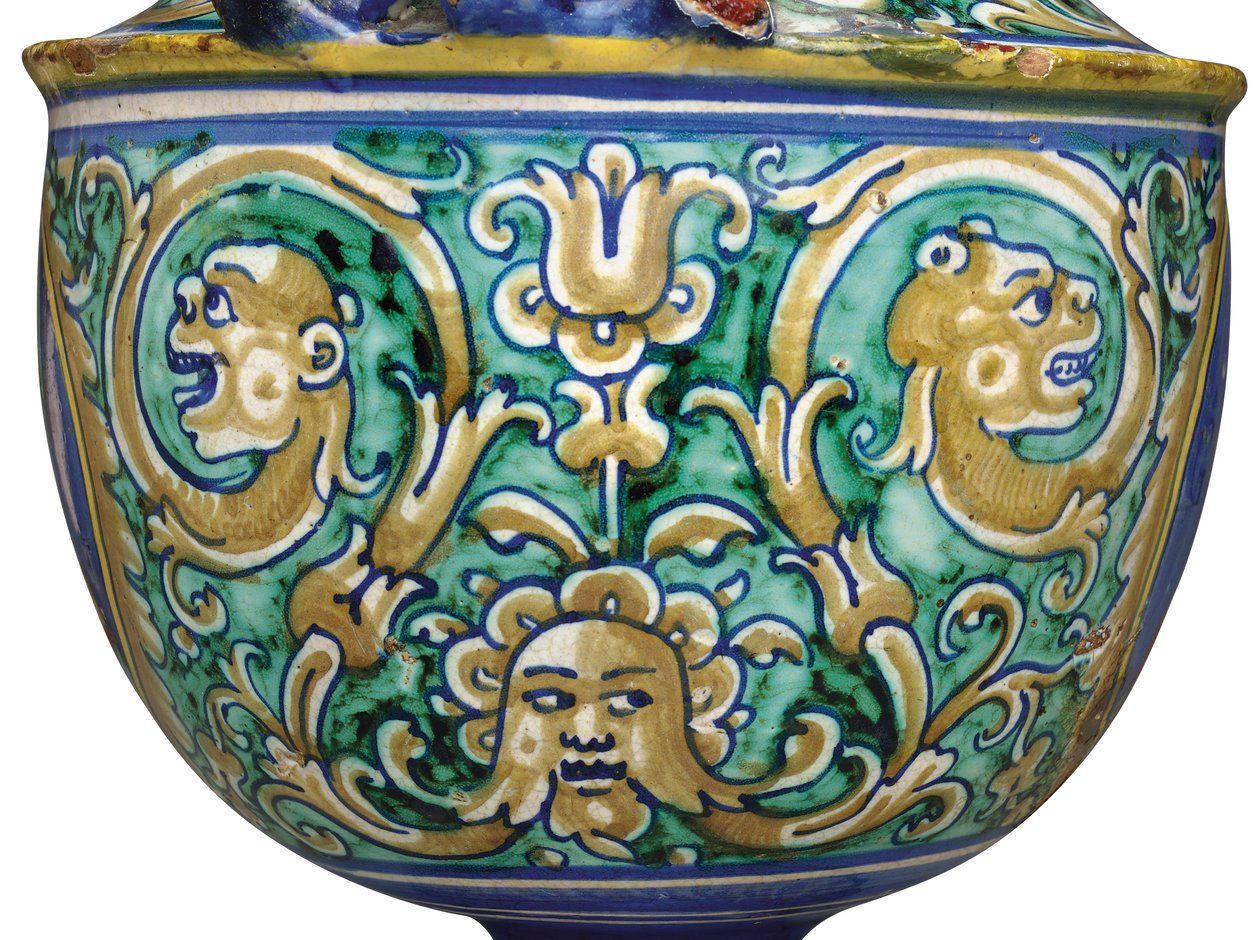Váza s dvěma rukojeťmi Deruta maiolica, kolem 1525-50 od Italian School