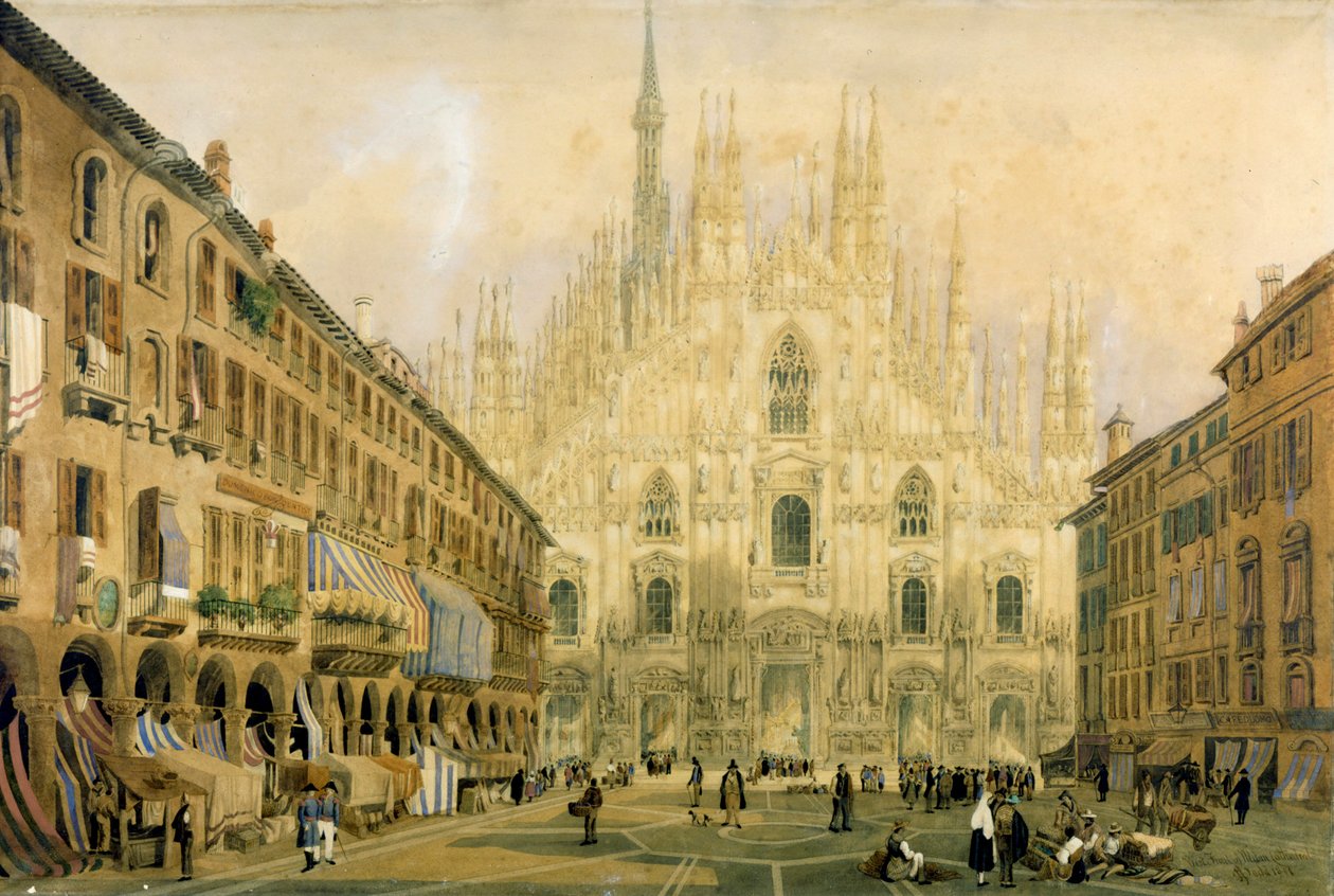 Náměstí Duomo a katedrála v Miláně. 1811. od Italian School