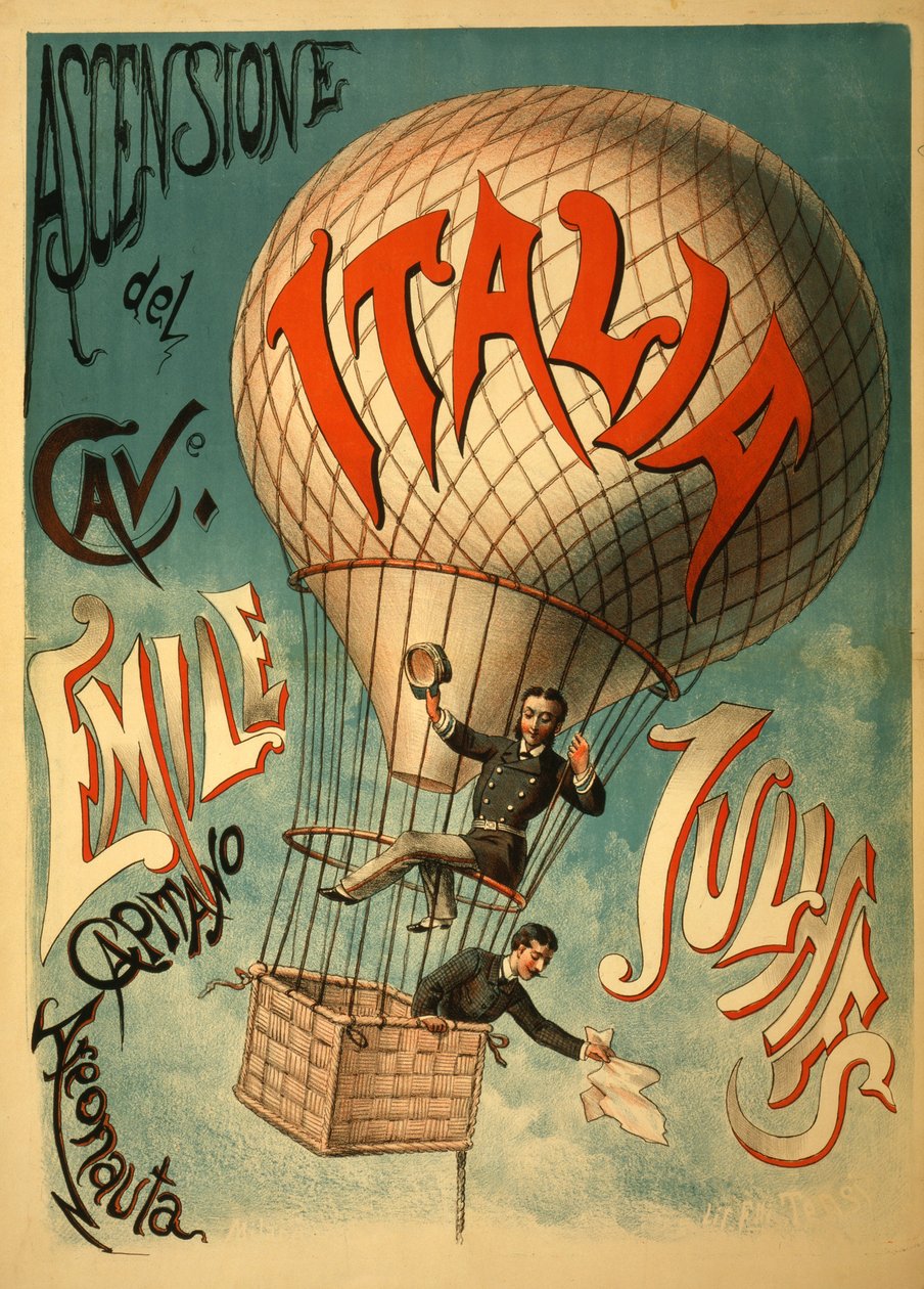 Emile Julhes, Aeronaut, kolem roku 1890 od Italian School