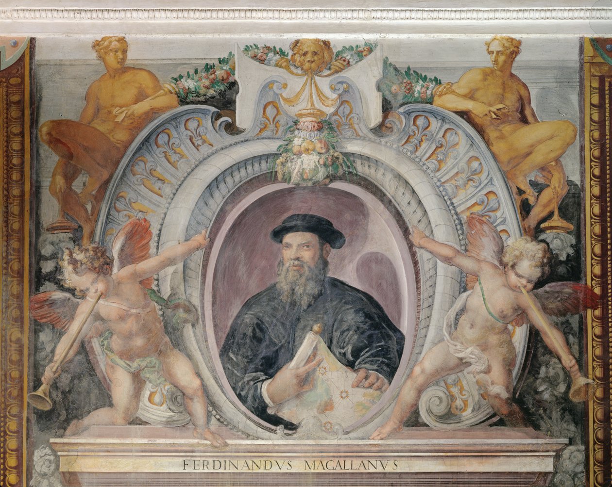 Ferdinand Magellan, v Sala del Mappamondo od Italian School