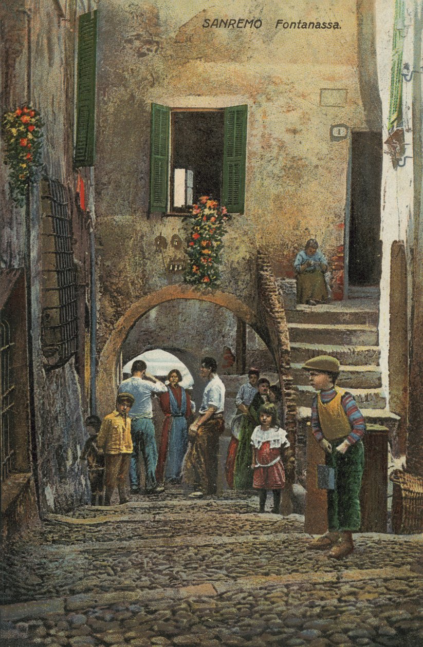 Fontanassa, San Remo, Itálie (barevná litografie) od Italian School