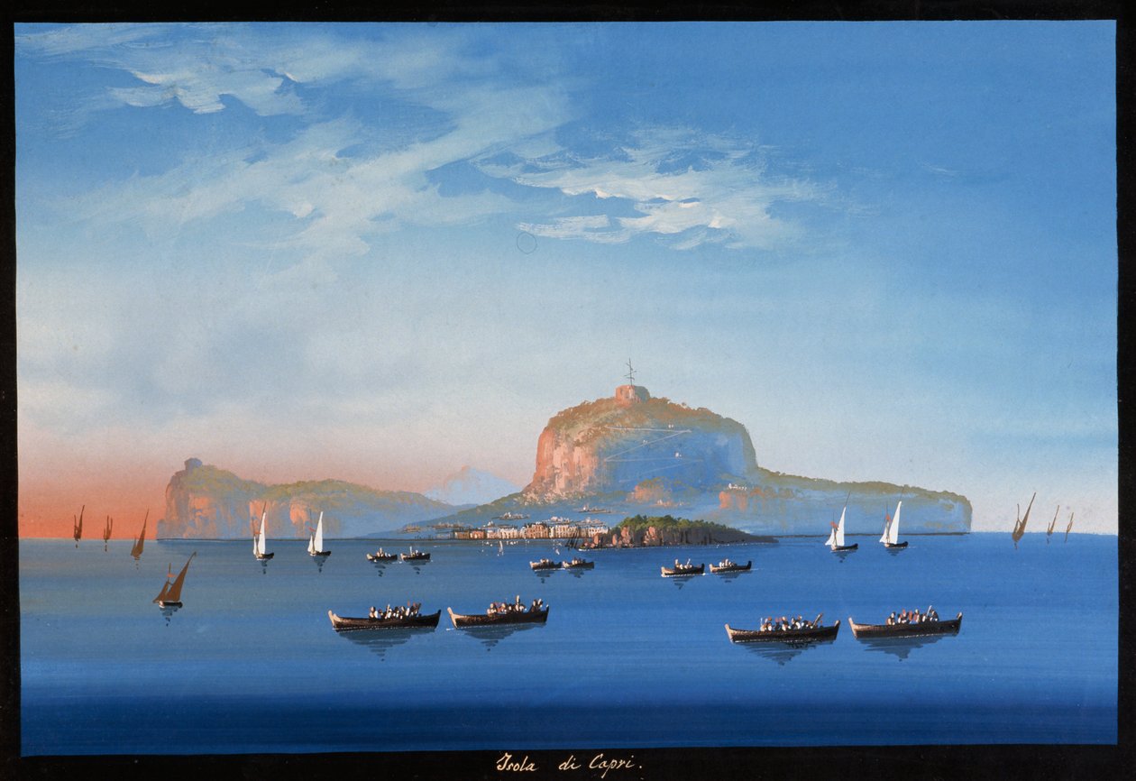 Ostrov Capri (kvaš) od Italian School