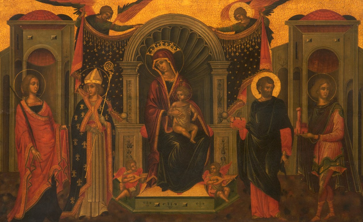 Madona a dítě se svatými, kolem roku 1600 od Italian School