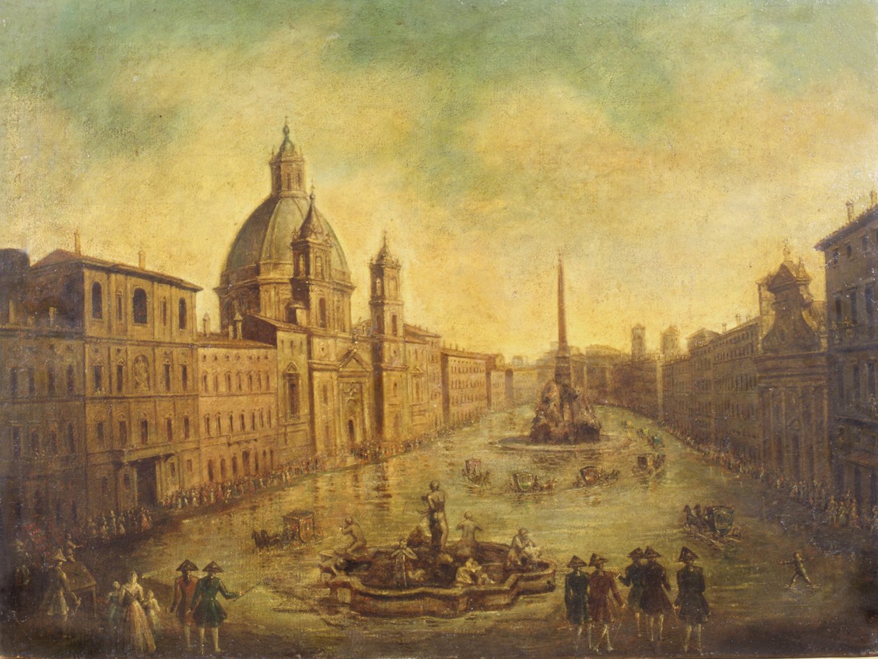 Piazza Navona zatopeno od Italian School