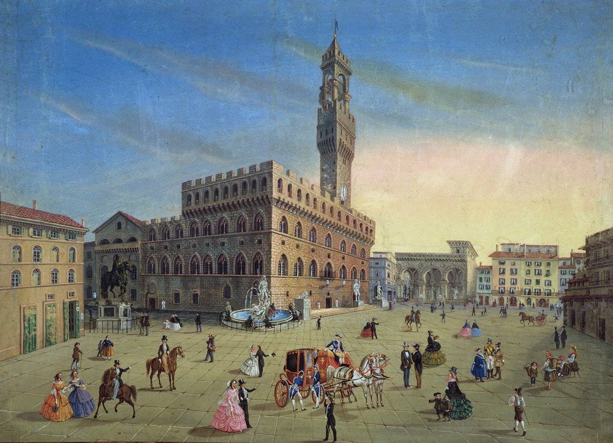 Piazza Signoria, Florencie od Italian School
