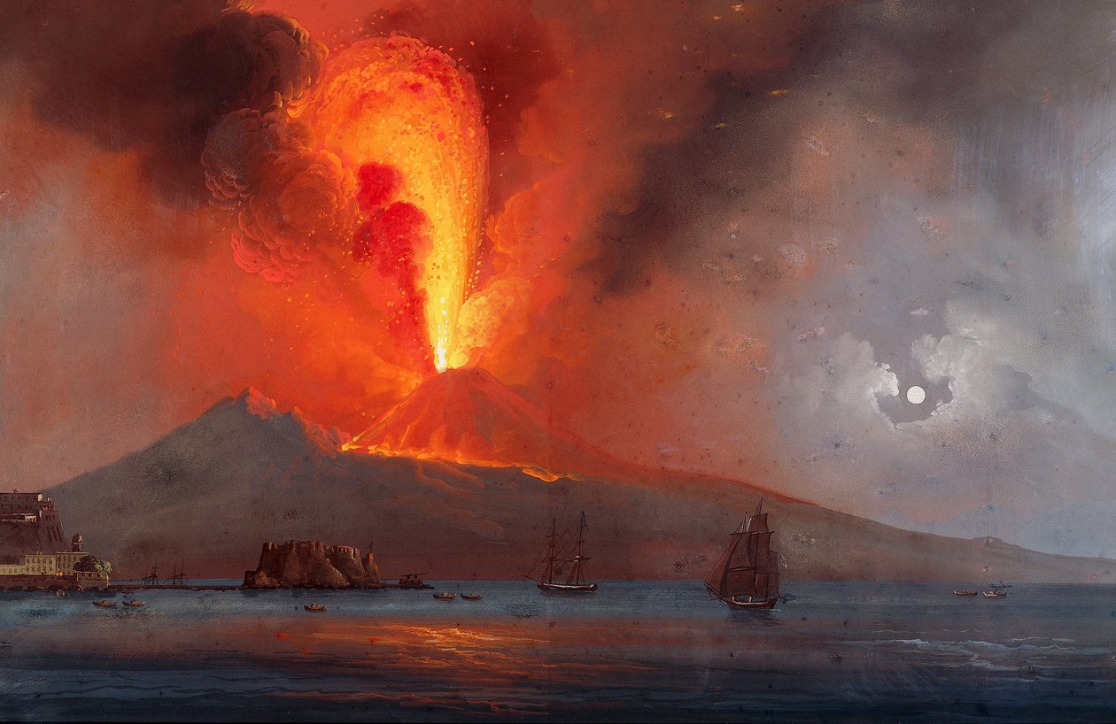 Erupce Vesuvu v roce 1799 od Italian School