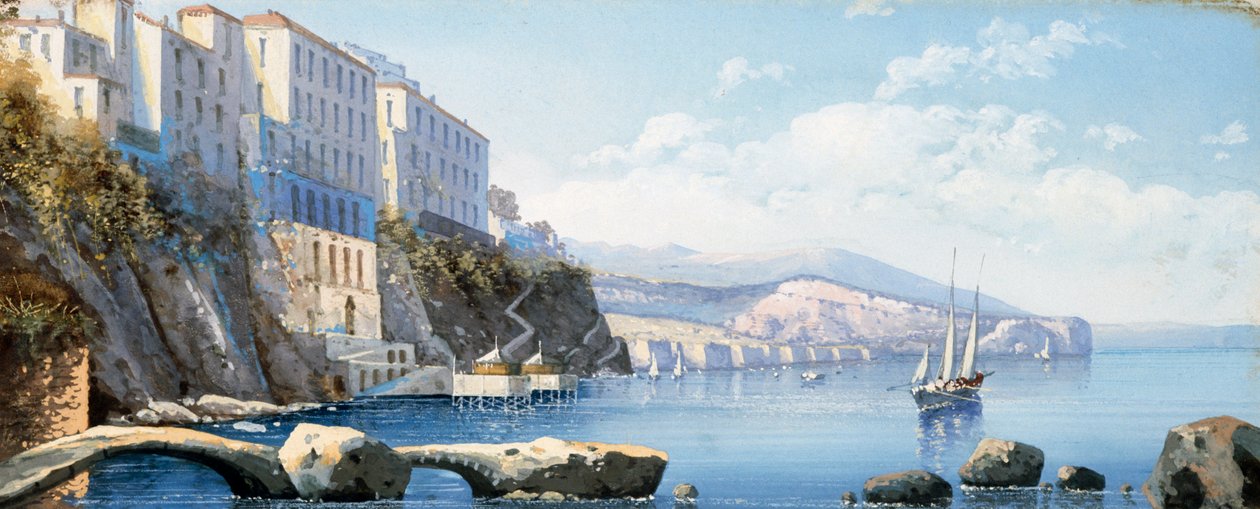 Pohled na Sorrento (kvaš) od Italian School