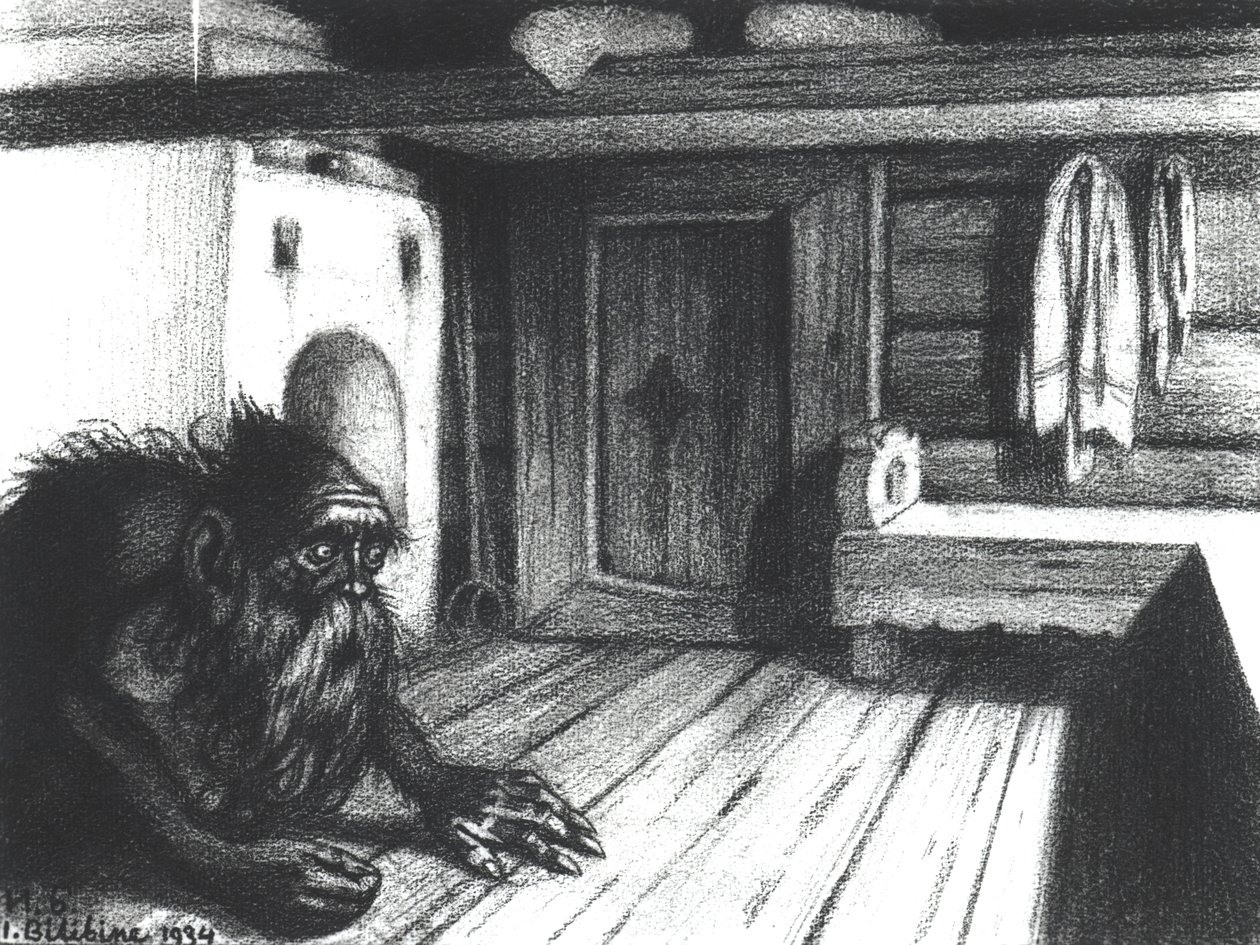 Domovoi, duch domu, 1934 (uhl na papíře) od Ivan Yakovlevich Bilibin