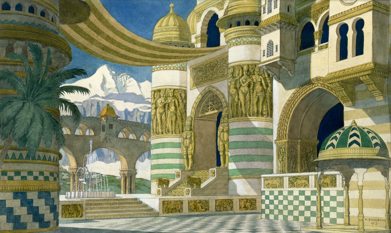 Náčrt Glinkovy opery „Ruslan a Ludmila“, 1913 od Ivan Yakovlevich Bilibin
