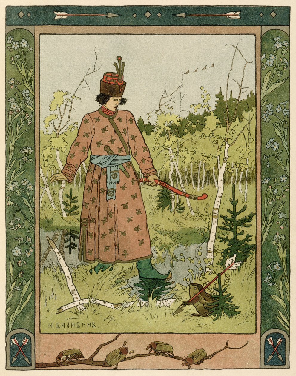 Princ a žába, publikoval 1899-1900 od Ivan Yakovlevich Bilibin