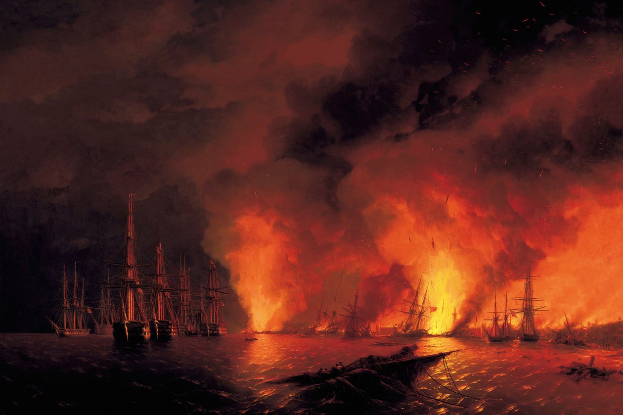Bitva u Sinopu 18. listopadu 1853 (noc po bitvě) od Ivan Konstantinovich Aivazovsky