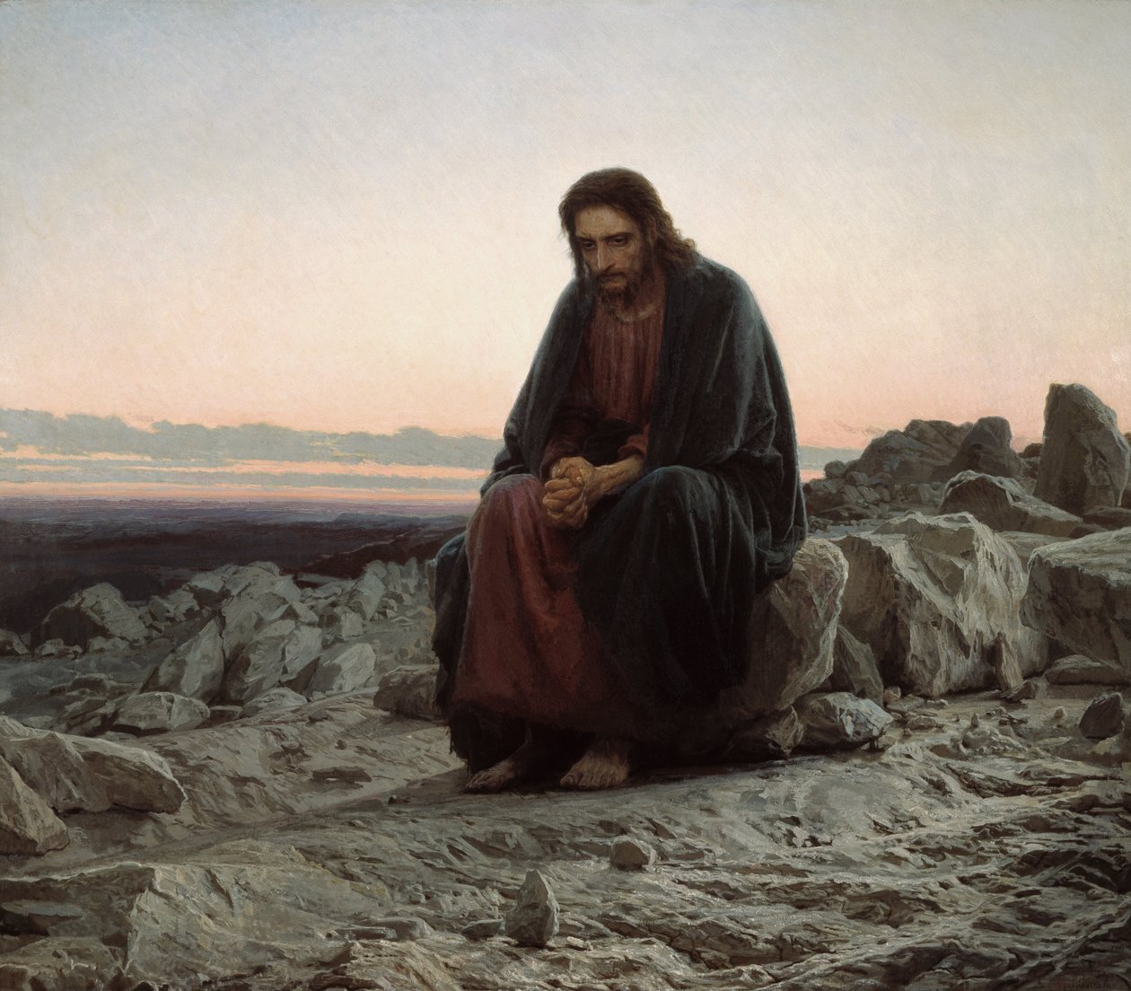 Kristus na poušti od Ivan Nikolaevich Kramskoy