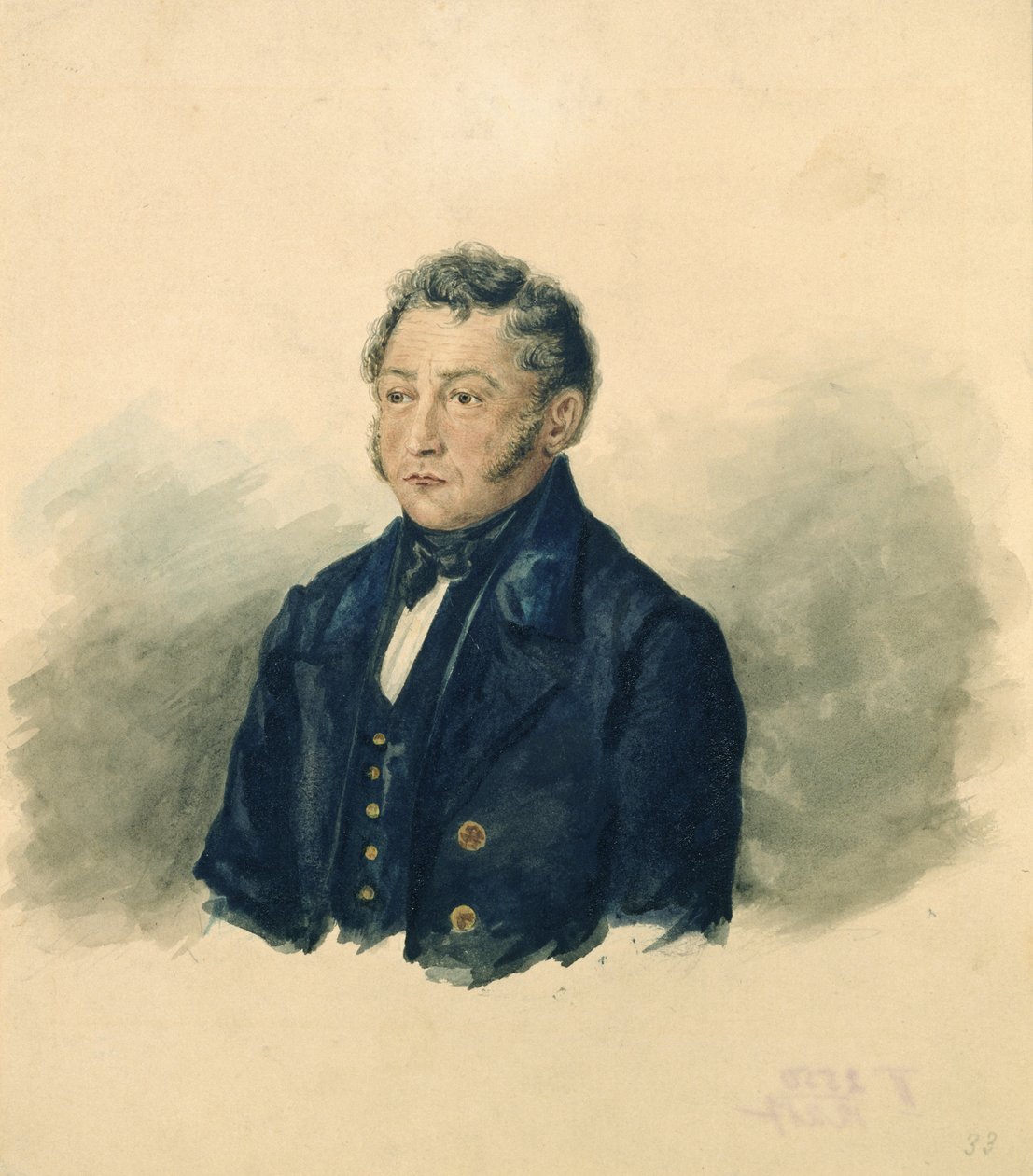 Portrét Fadei Venediktoviče Bulgarina, kolem roku 1840 od Ivan Nikolayevich Terebenev