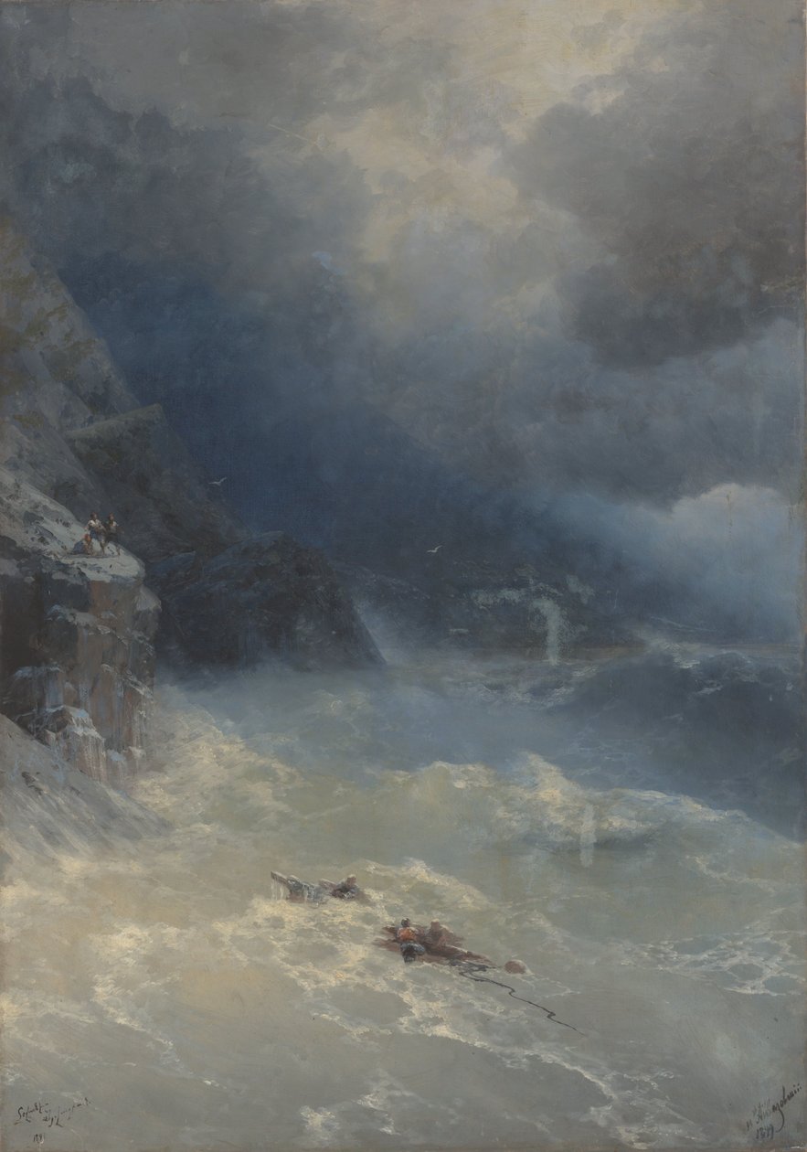 Bouře u mysu Aya od Ivan Aivazovsky