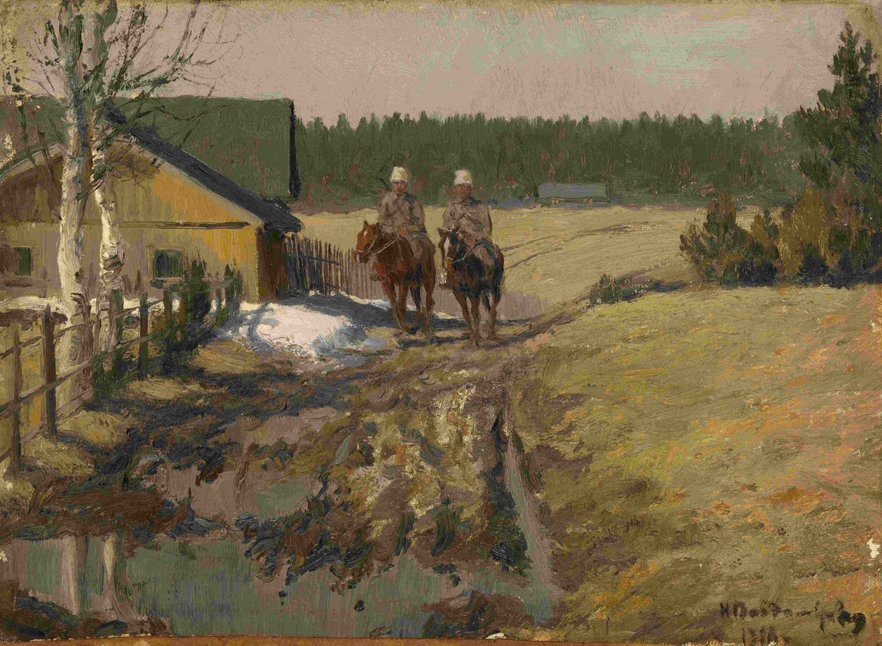 Kozáci na koni, 1916 od Ivan Alexeyevich Vladimirov