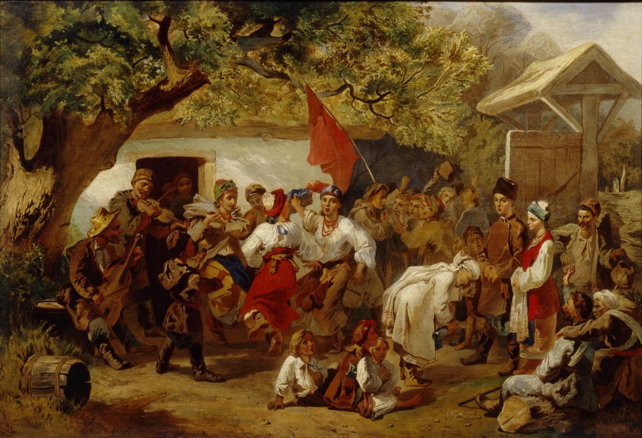 Svatební hostina, 1860 od Ivan Ivanovich Sokolov