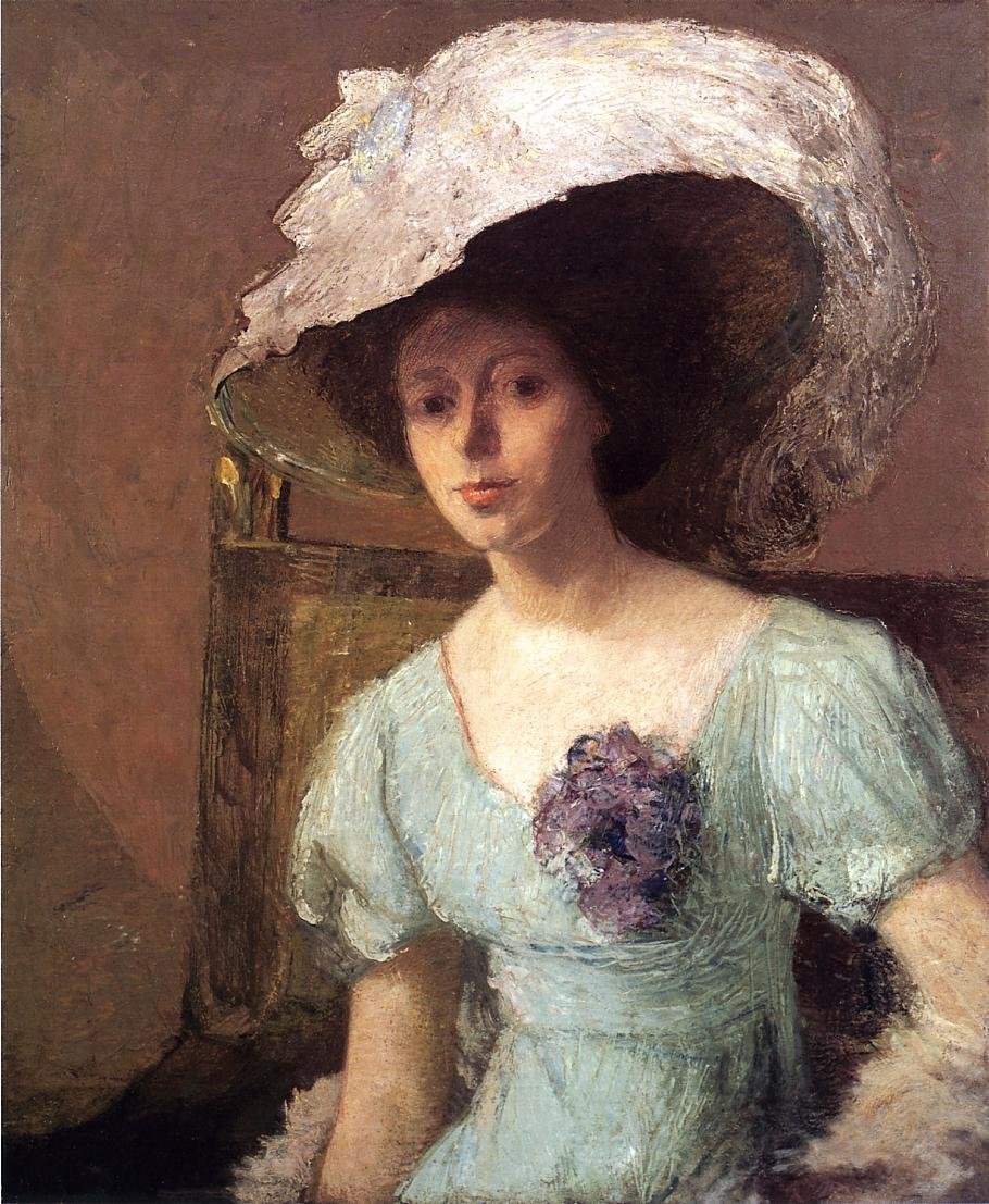 Modré šaty od J. Alden Weir