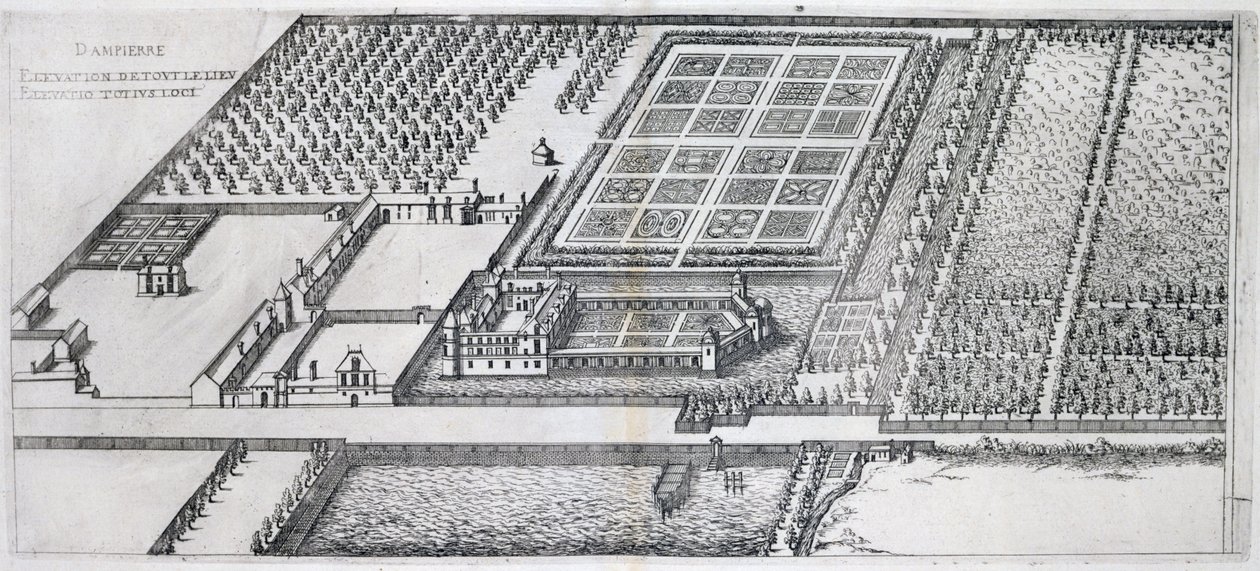 Chateau de Dampierre, pohled na panství, z 