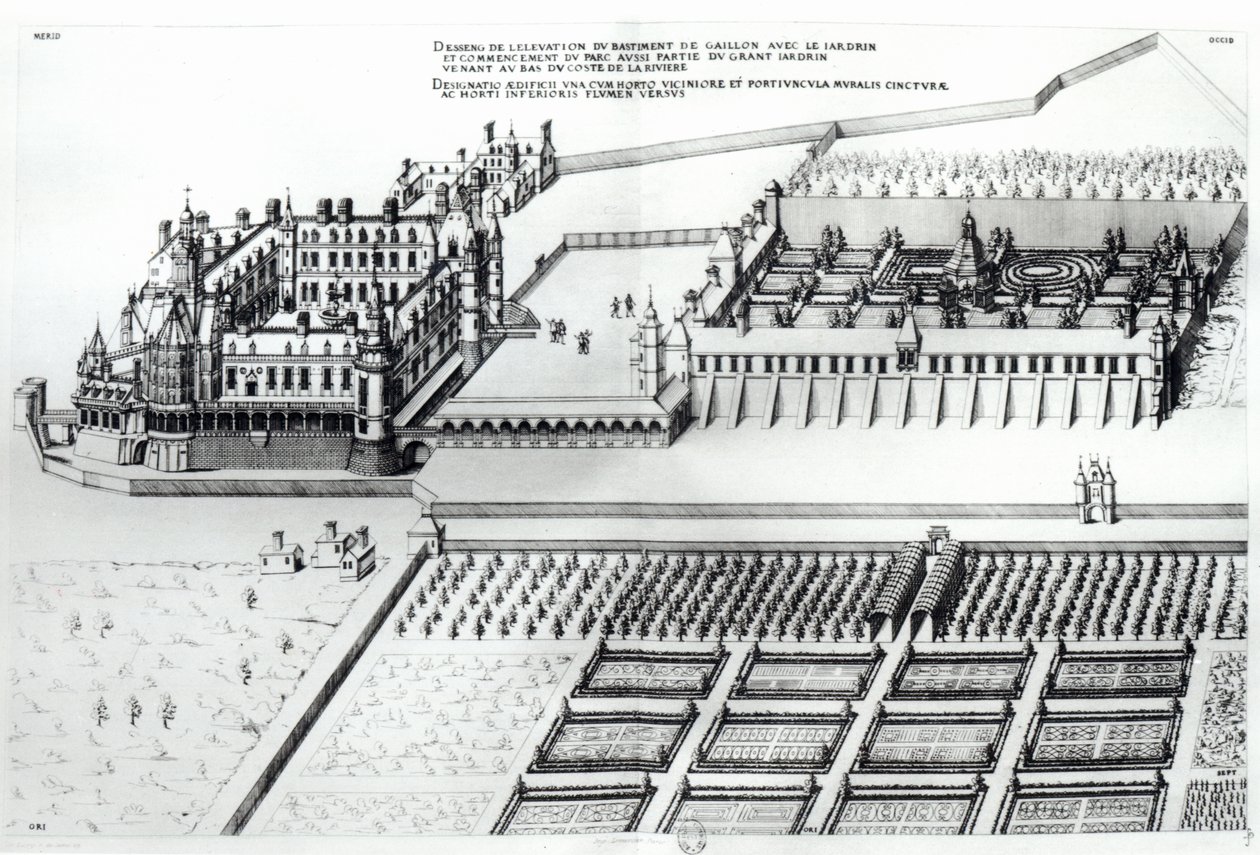 Chateau de Gaillon, z „Nejlepších bastimentů Francie“ od J. Androuet Ducerceau