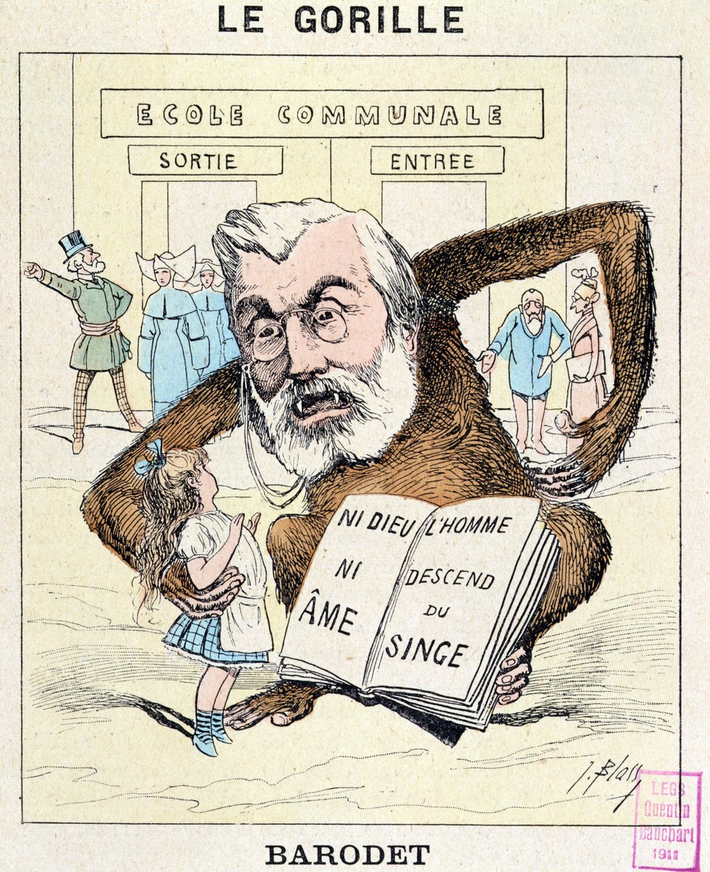 Karikatura Desire Barodet (1823-1906) kolem roku 1880 od J. Blass