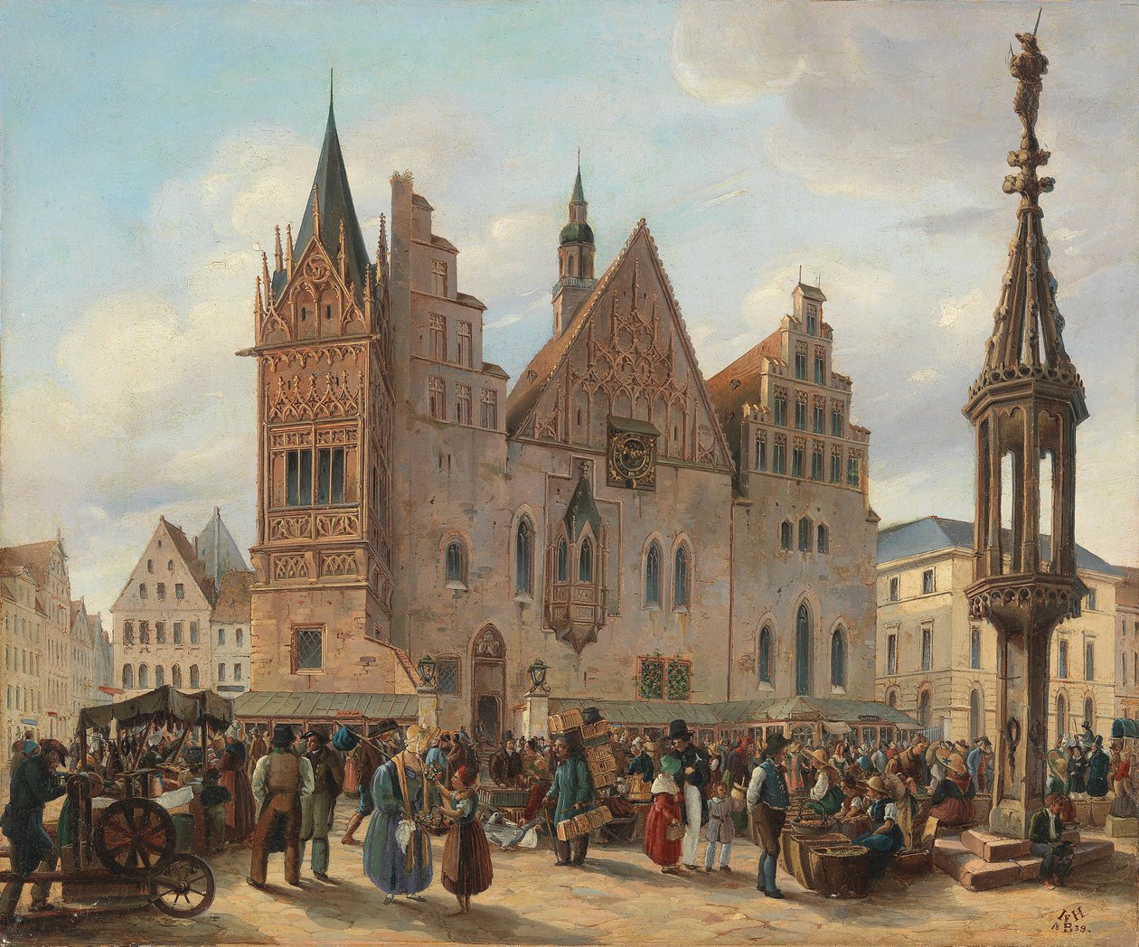 Vratislavské tržiště s radnicí od J. H. Bondras