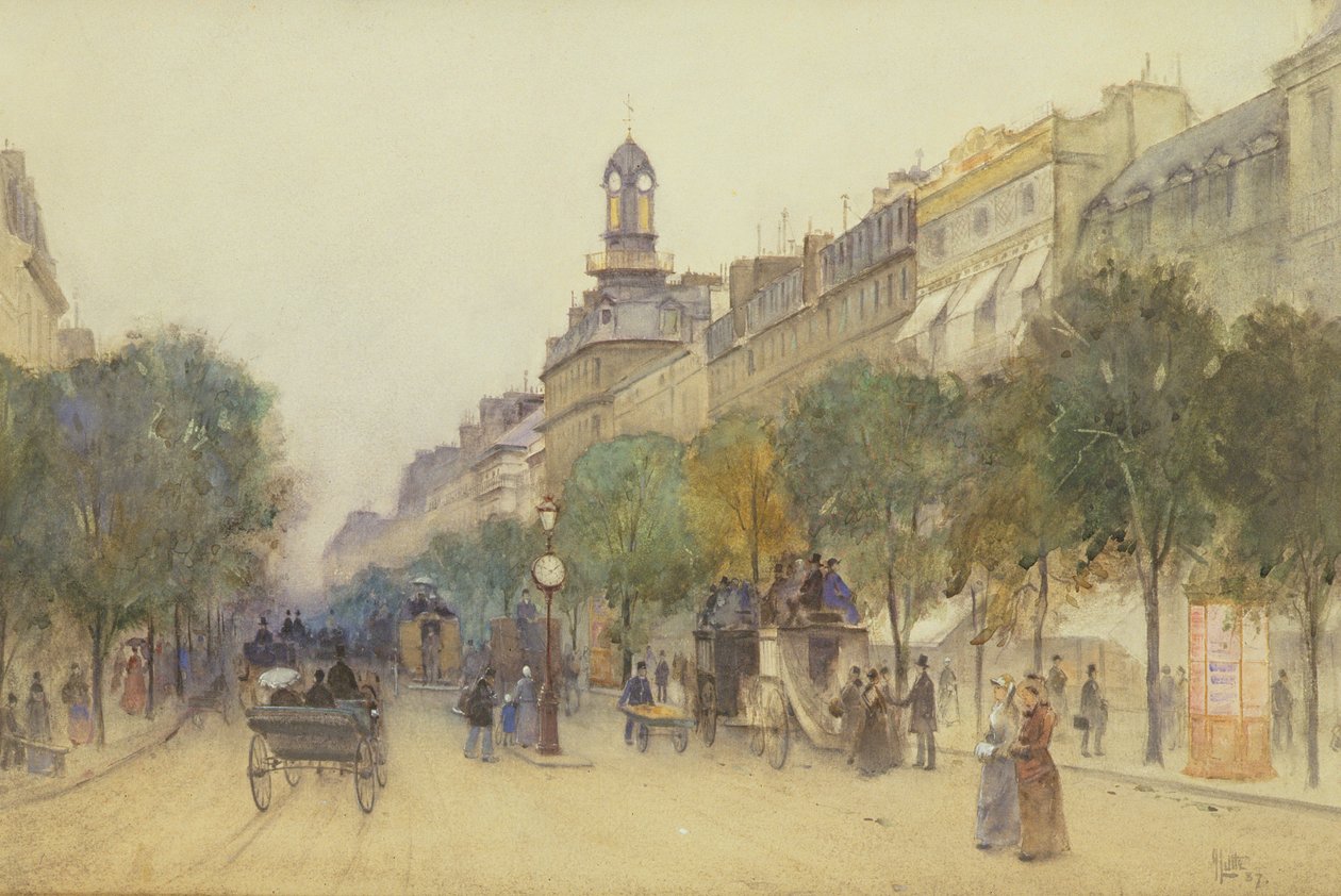 Boulevard des Italiens, Paříž, 1887 od J. Little