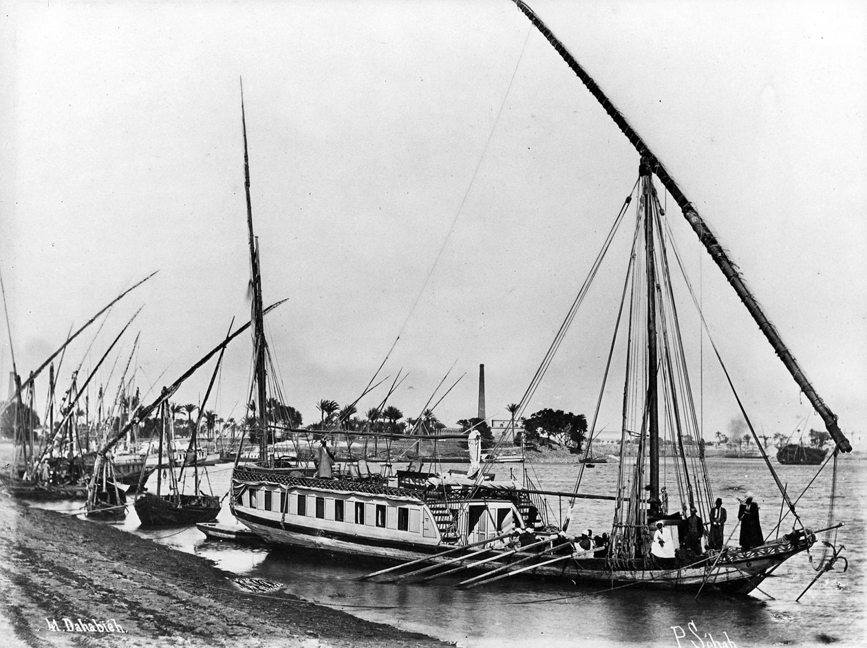 Dahabiya na Nilu, kolem 1873-86 od J. Pascal Sebah