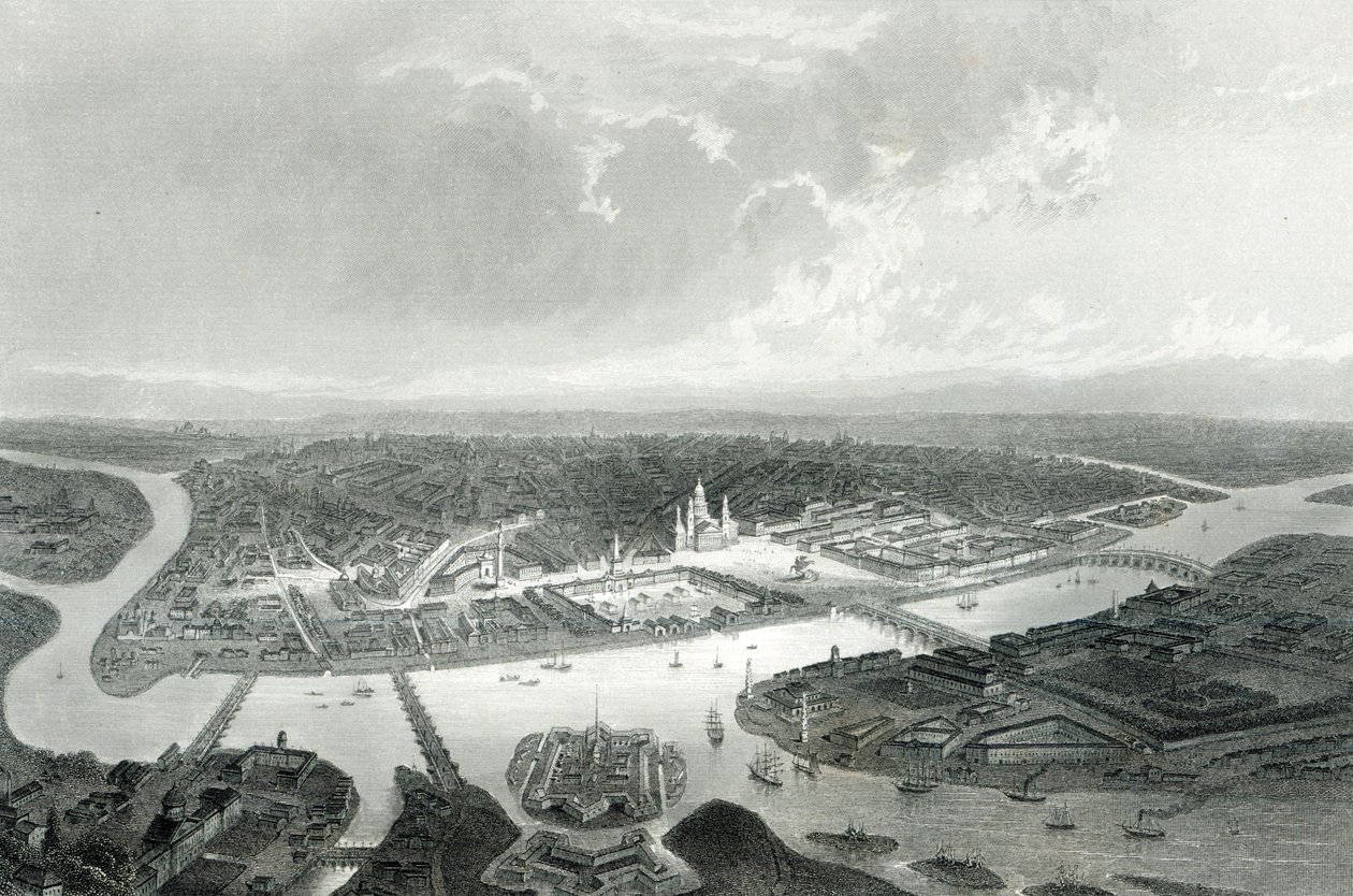 St.Petersburg, ryl S.Bradshaw, kolem roku 1860 (rytina) od John Ramage