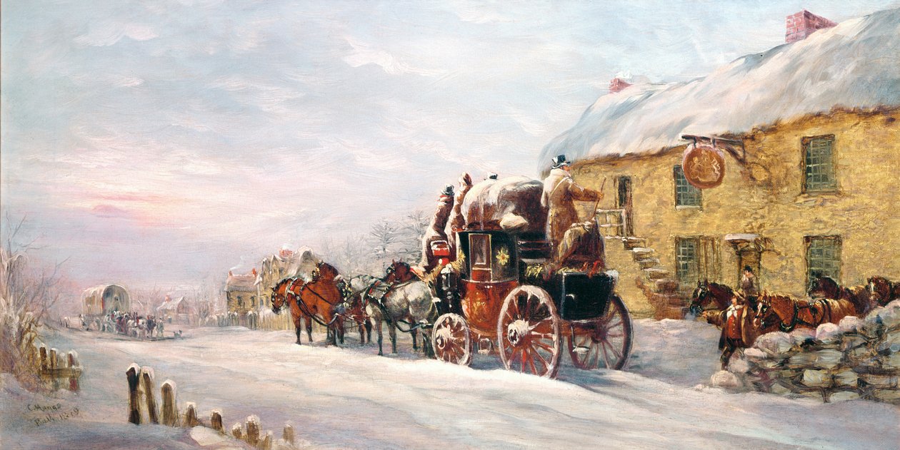 Stage Coach Outside a Tavern, Bath 1819 od J.C. Maggs
