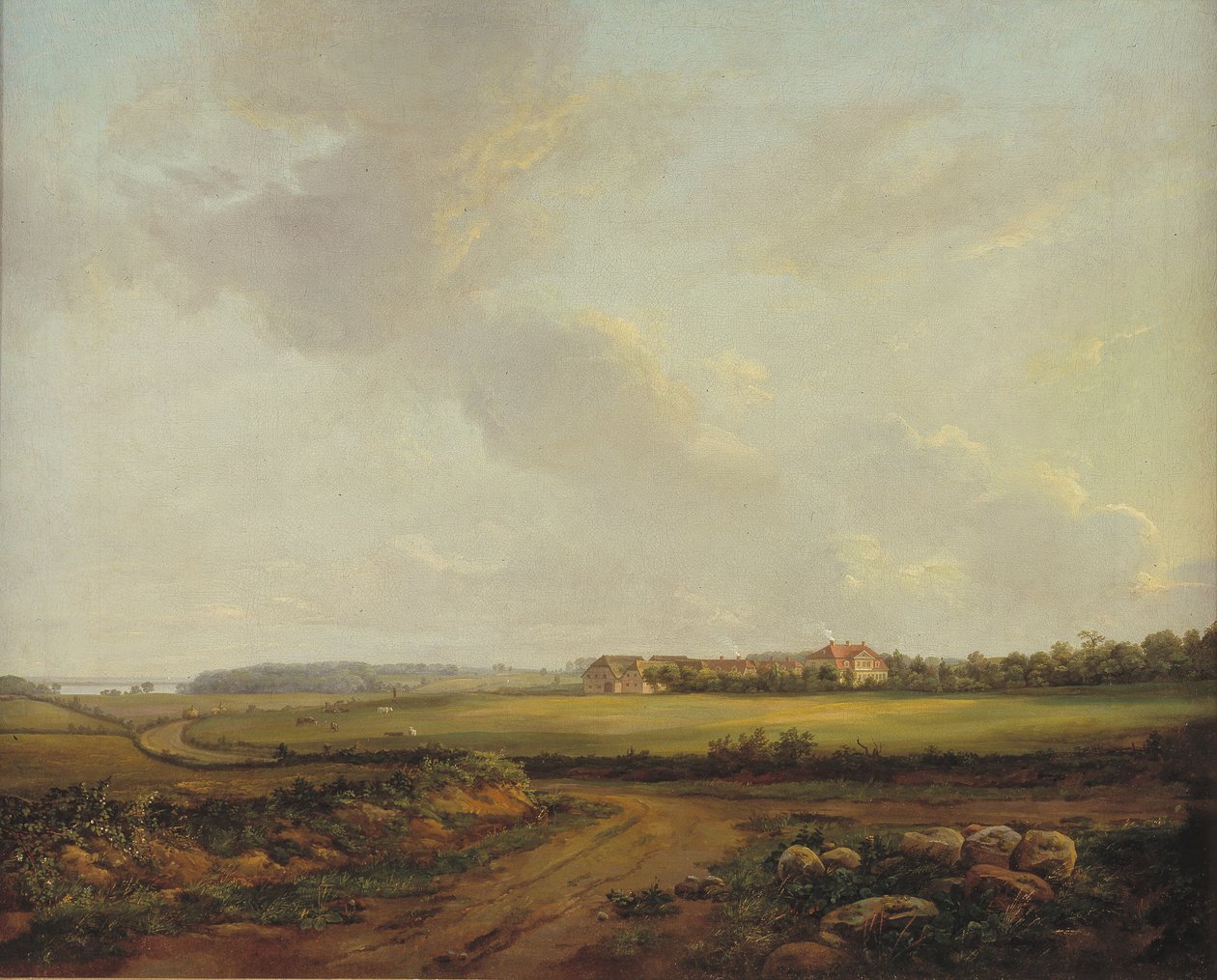 Pohled na Engelholm v Præstø na Zélandu od Johan Christian Dahl