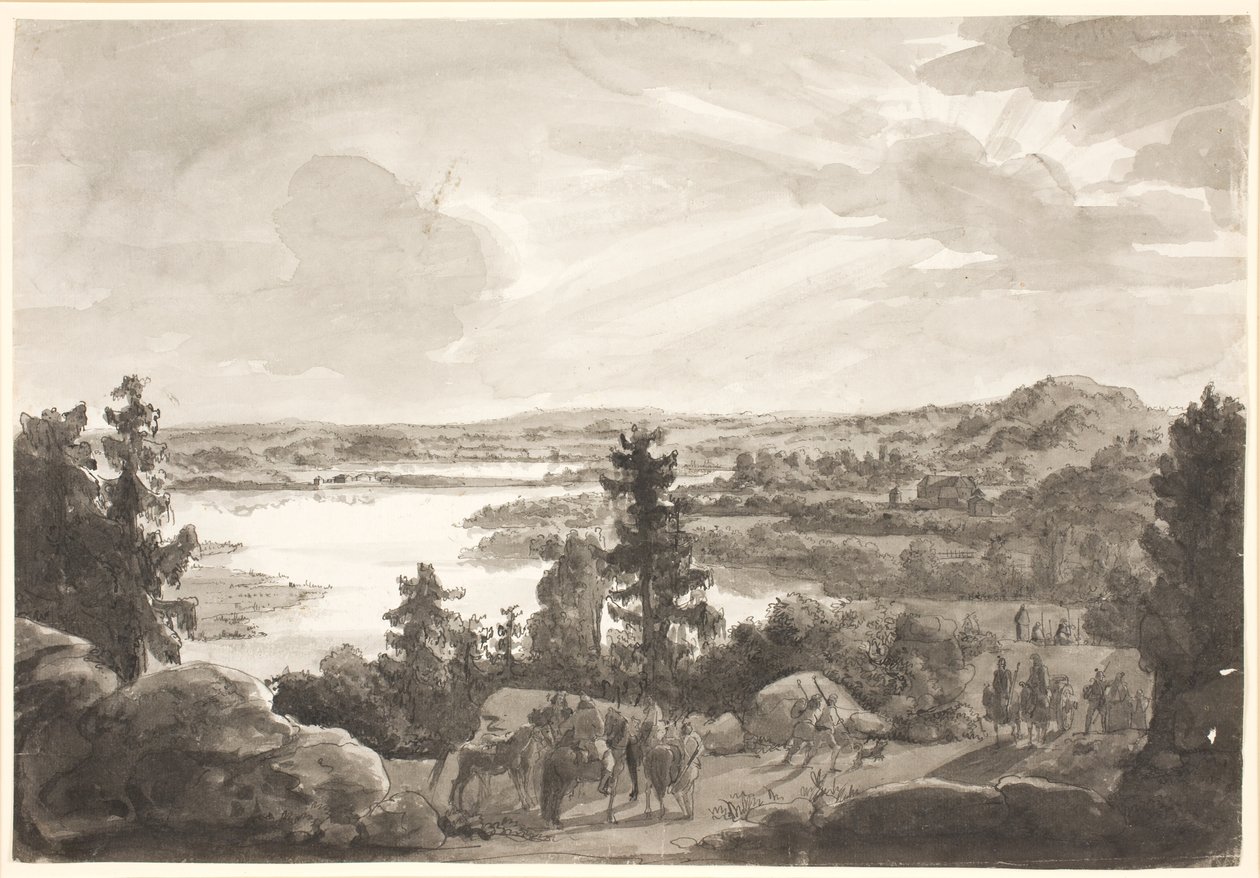 Pohled na jezero, Norsko od Johan Christian Dahl