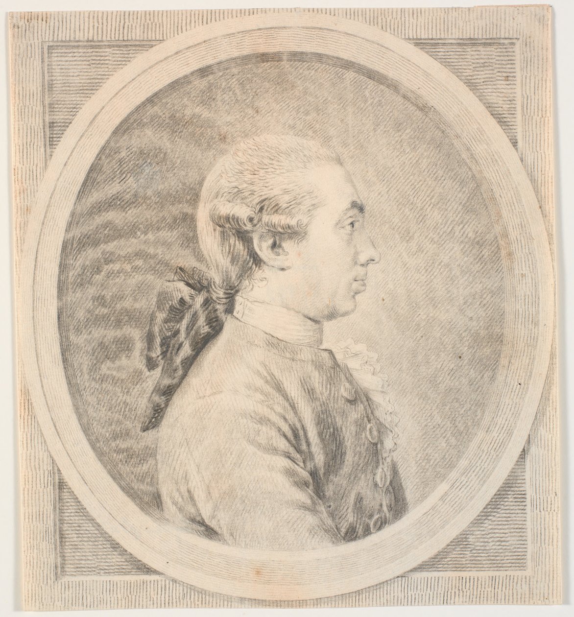 Mužský portrét. Profil vlevo od J.F. Clemens